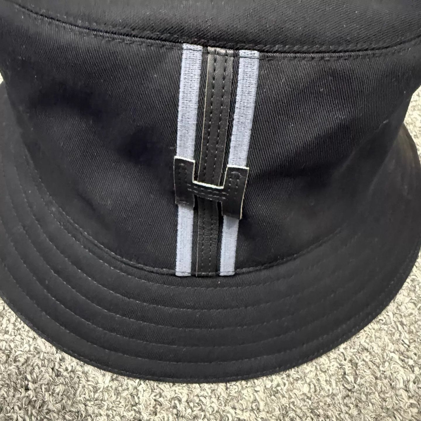 Hermes Hermes Men Black Fred H Stripe Boat Hat 60 99 New Size ONE SIZE - 3 Thumbnail