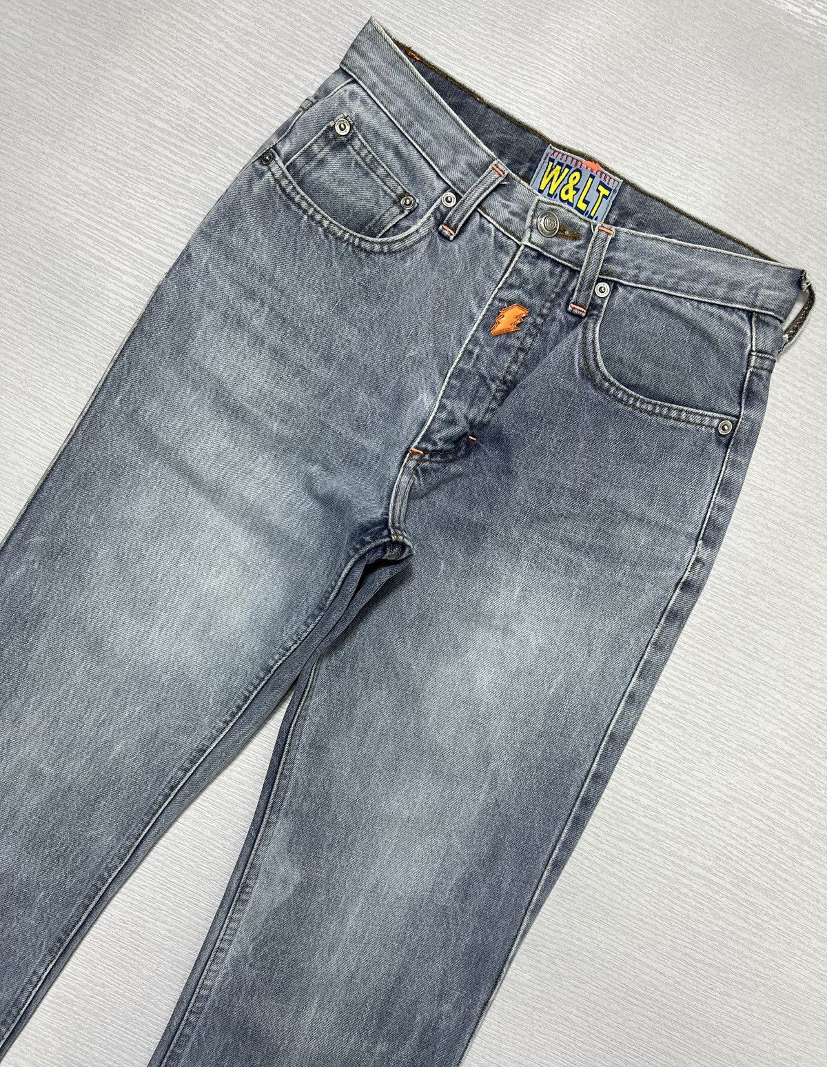 Walter Van Beirendonck W&LT - A/W 1998 - Lightning Bolt Logo Dorky Denim Jeans Size US 26 / EU 42 - 3 Thumbnail