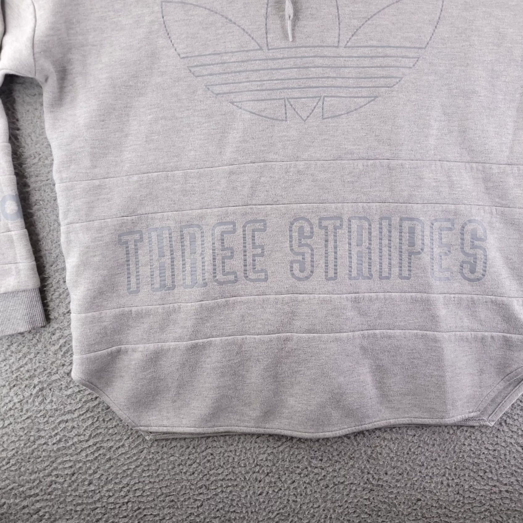 Adidas Adidas Hoodie Womens Medium Gray Pullover Sweatshirt Trefoil Gym Running Casual Size M / US 6-8 / IT 42-44 - 2 Thumbnail