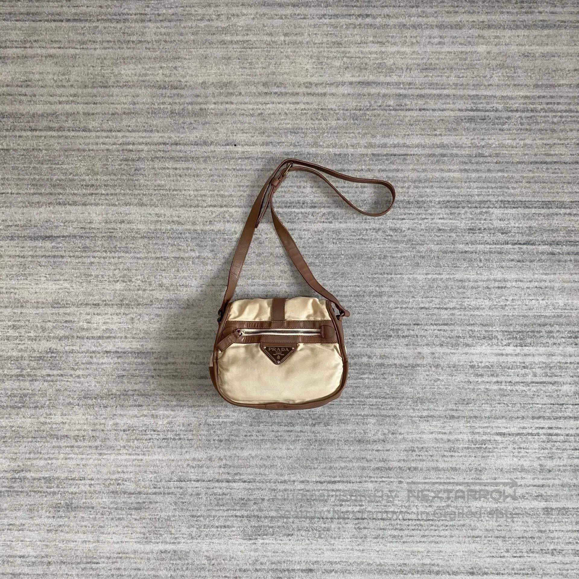 Prada Prada White Brown Mini Shoulder Bag. Size ONE SIZE - 1 Thumbnail