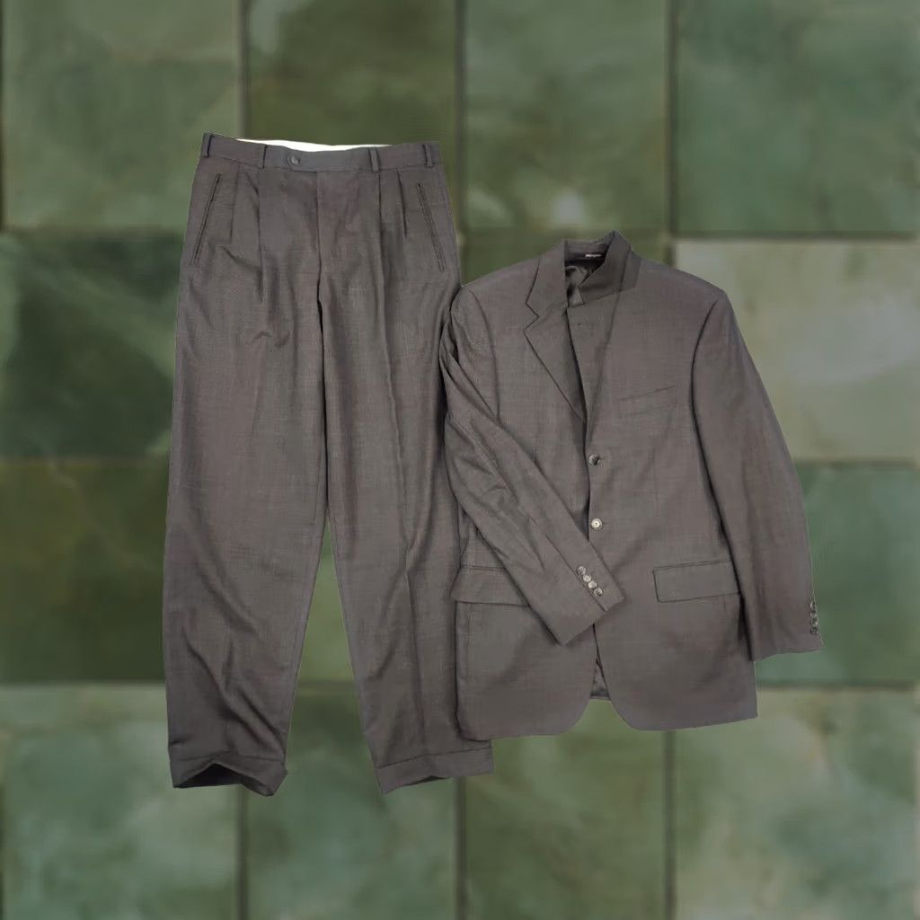 Vintage Yves Saint Laurent pour homme YSL 90's Wool two-piece Suit Blazer gray homme