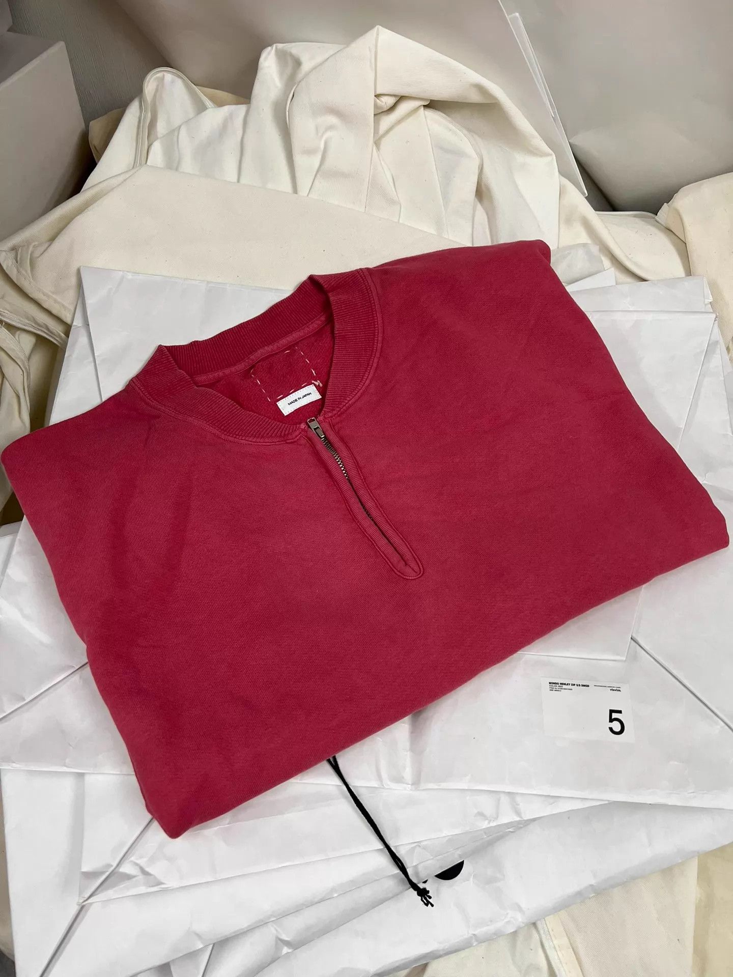 Visvim VISVIM 26SS MONDO HENLEY ZIP S/S DMGD RED 5 Size US XXL / EU 58 / 5 - 6 Thumbnail