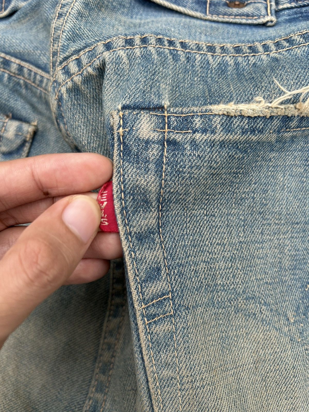 Kapital Buckle Back Vintage Levis Big E Selvedge Rusty Denim Jeans Size US 32 / EU 48 - 6 Thumbnail