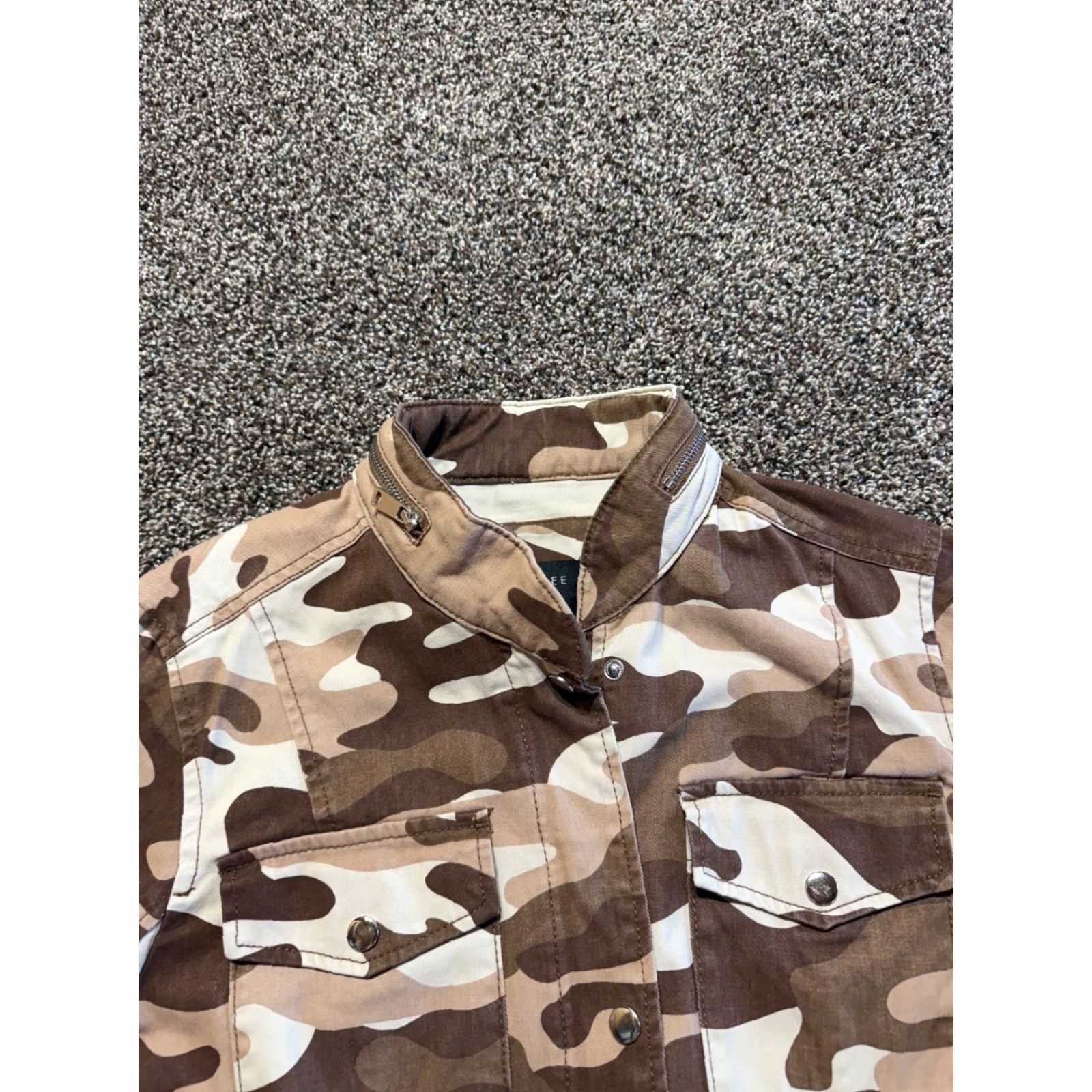 Vintage Love Tree Womens Jacket Desert Camouflage Brown Full Zip M Size Brown Camouflage Women Jacket Full Zip Womens Size M Size M / US 6-8 / IT 42-44 - 7 Thumbnail
