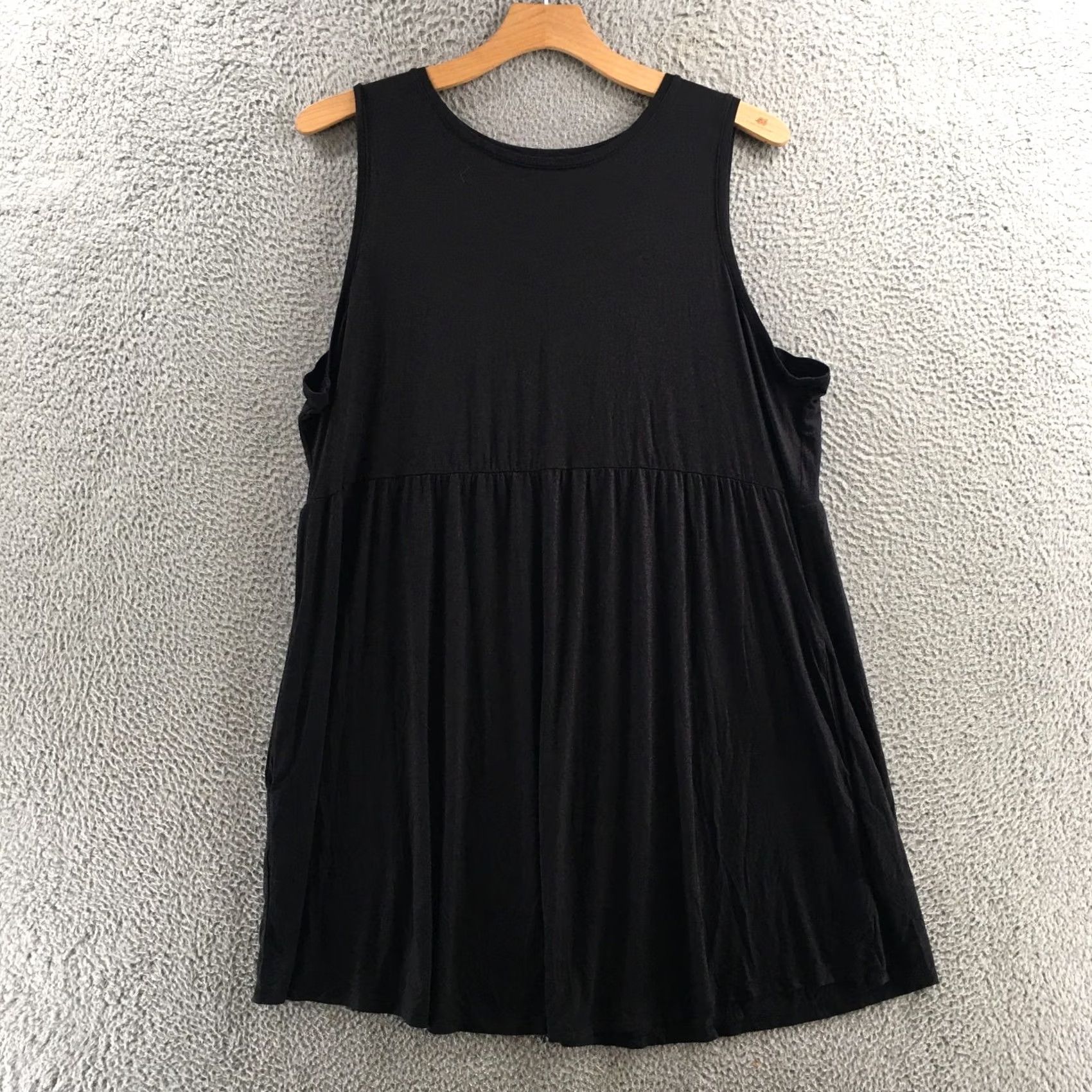 Vintage Maurices 24/7 A-Line Dress Womens 3X Black Sleeveless Casual Pullover Crew NEW Dress Size XXL / US 16-18 / IT 52-54 - 2 Thumbnail