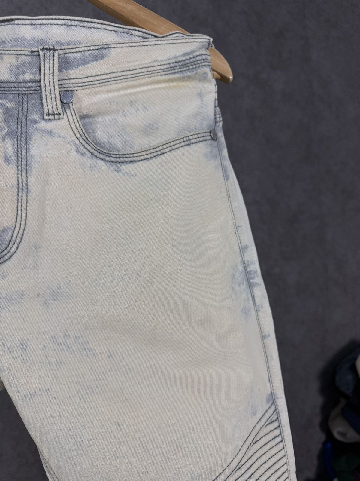Neil Barrett Neil Barrett luxury designer biker “dirty” jeans Size US 31 - 5 Thumbnail