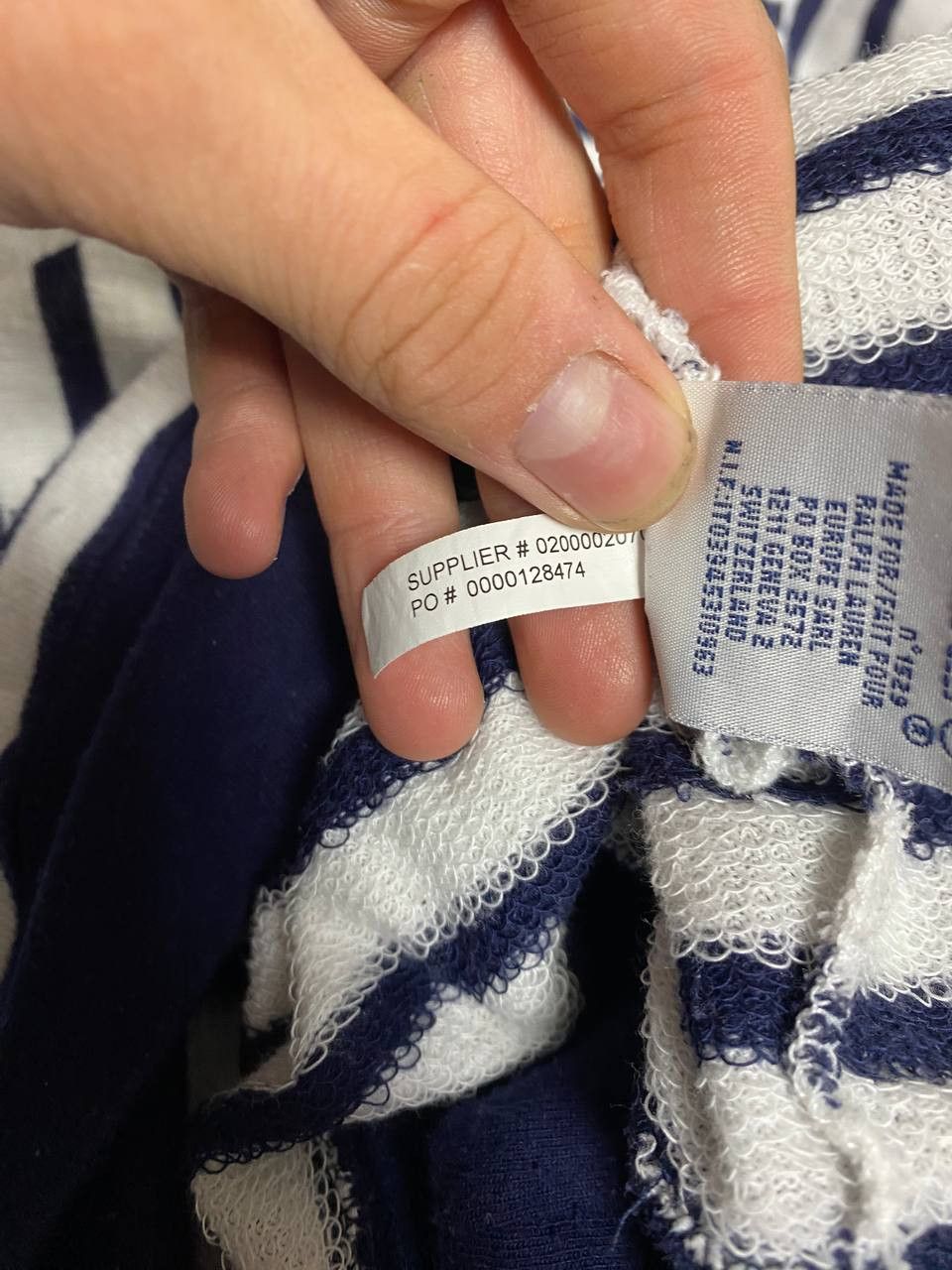 Polo Ralph Lauren 👕 Polo Ralph Lauren Striped Crewneck – Classic Navy & White Size US L / EU 52-54 / 3 - 5 Thumbnail