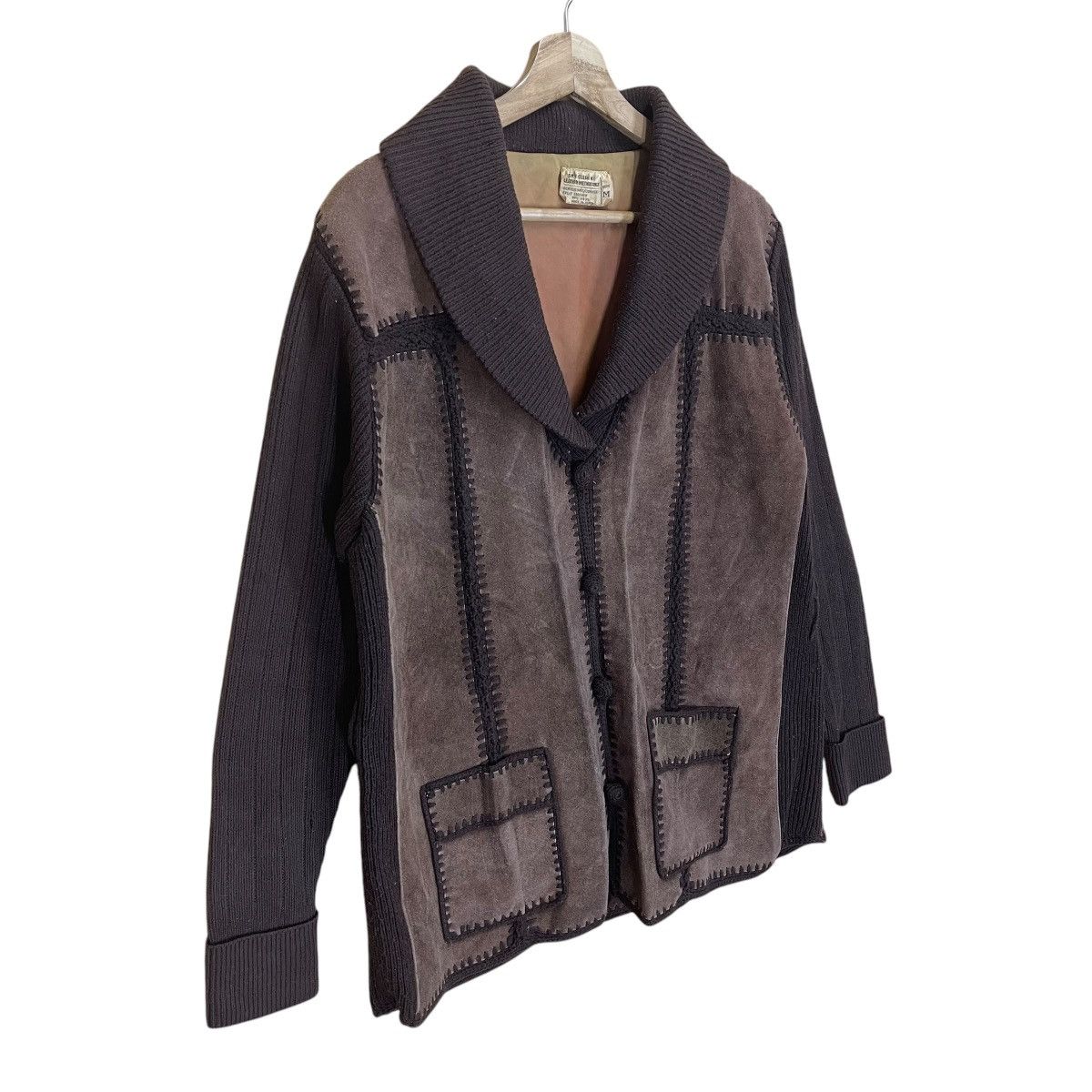 Genuine Leather × Vintage Vintage 70s Suede Leather Cardigan Jacket Size Medium Size US M / EU 48-50 / 2 - 2 Thumbnail