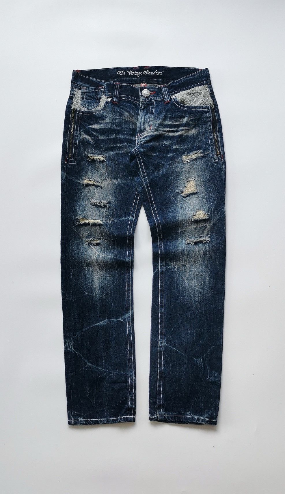 Japanese Brand Roughing The Vintage Standard Distressed Jeans Size 31" - 6 Thumbnail