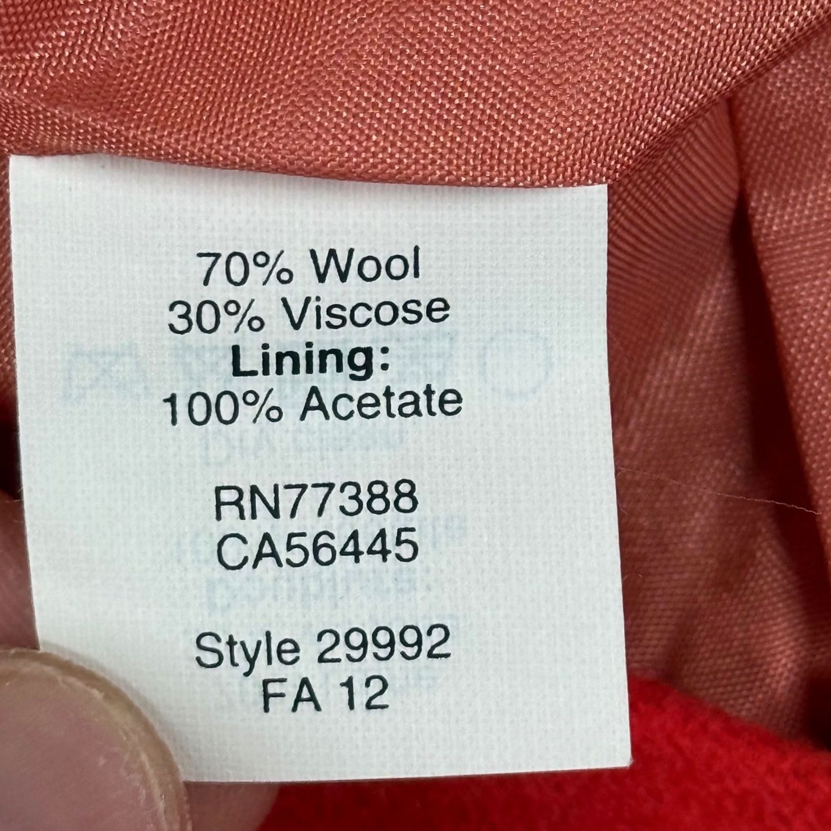J.Crew VINTAGE J. Crew Red Wool Blend Mini Skirt 4 Women Pockets Zipper Tweed Workwear Chic, Fall, Party/Cocktail, Dry Clean Only, Regular Size 4 Size 27" / US 4 / IT 40 - 4 Thumbnail