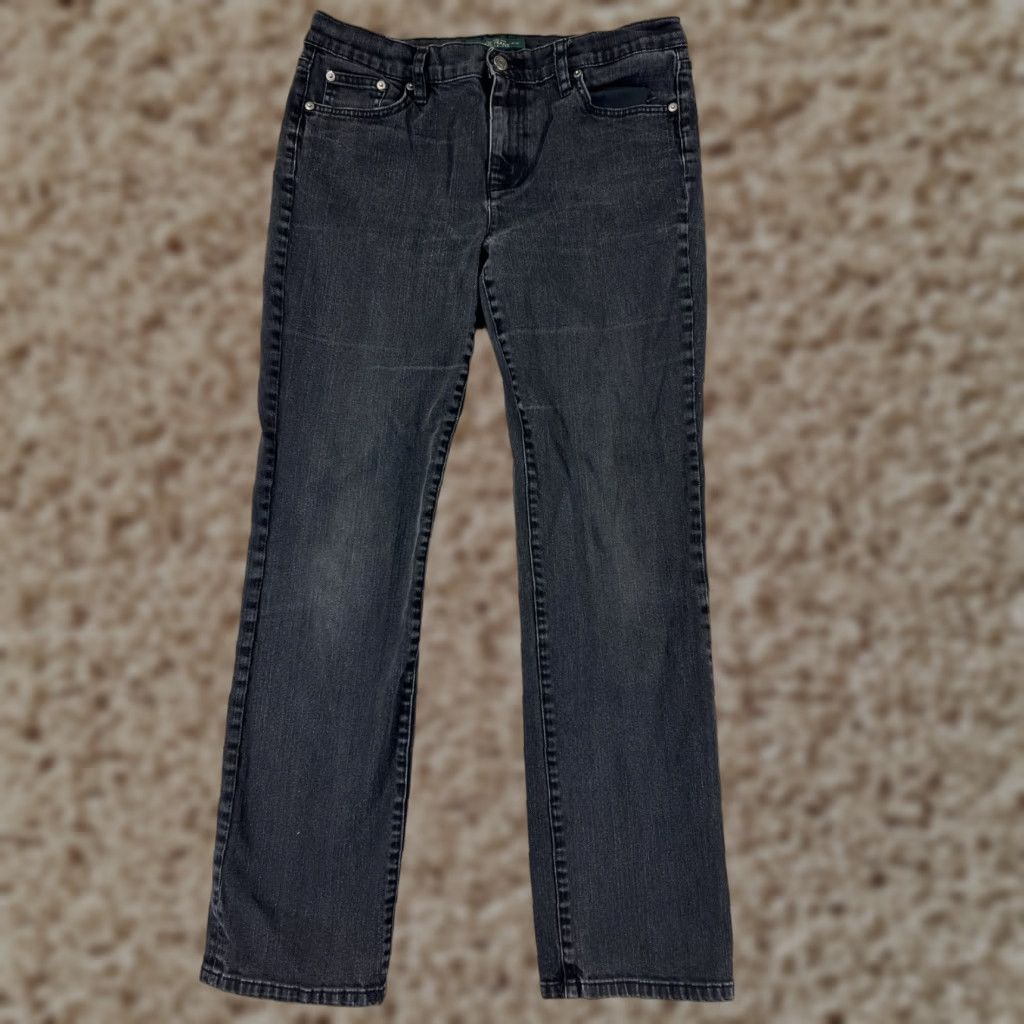 Ralph Lauren Lauren Ralph Lauren Jeans Women 10 Black Denim Straight Mid Rise 30x30 Size 32" / US 10 / IT 46 - 1 Thumbnail