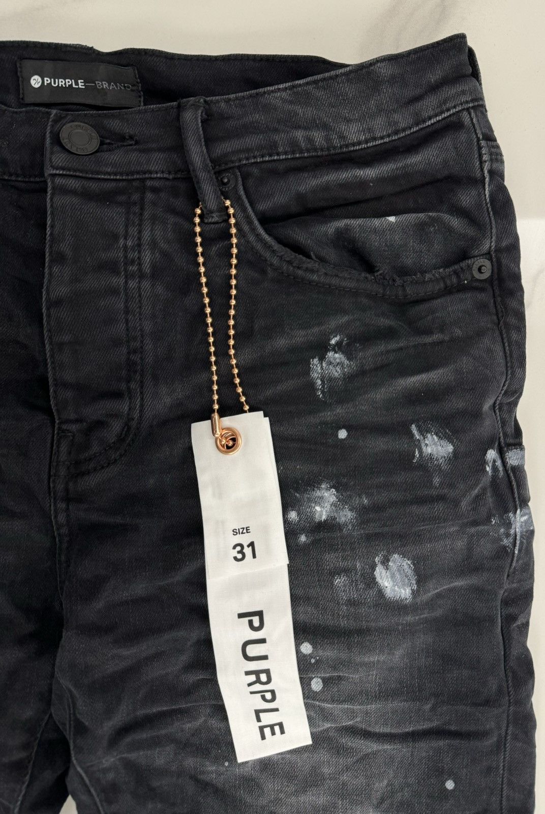 Purple P001 Black Resin Knee Slit Size US 31 - 5 Thumbnail