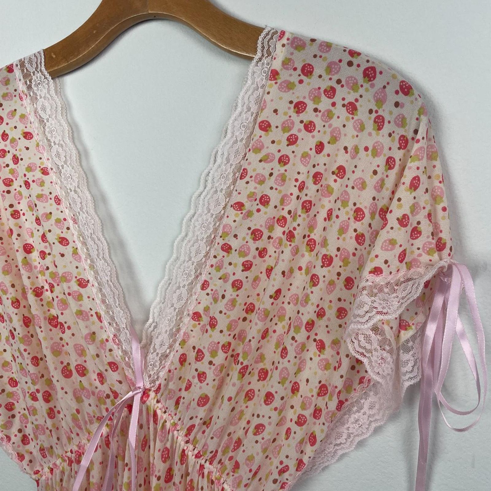 Other Strawberry Print Mesh Babydoll Dress Size M / US 6-8 / IT 42-44 - 2 Thumbnail