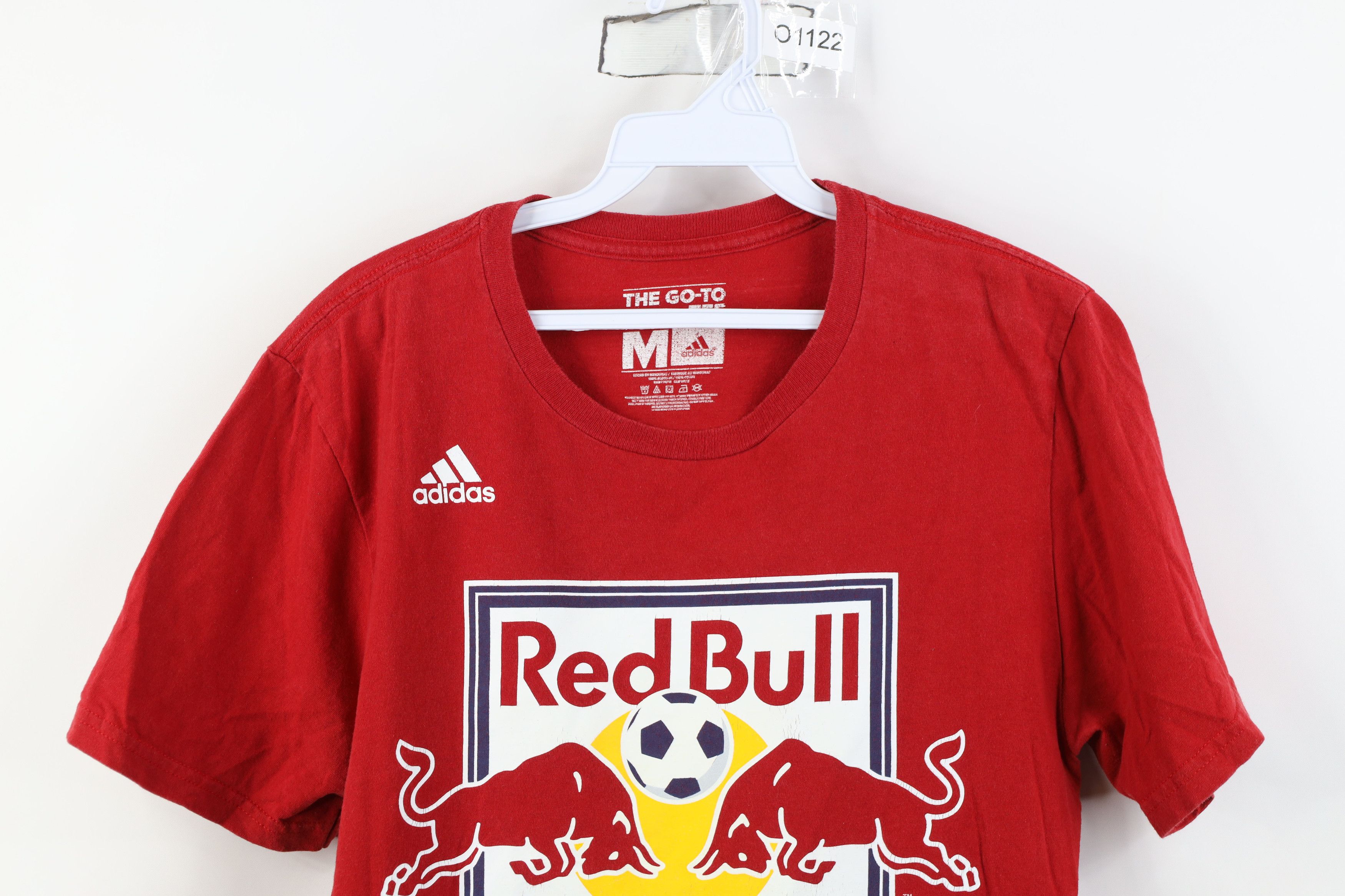 Adidas Adidas New York Red Bull Soccer Jersey T-Shirt Red Cotton Size US M / EU 48-50 / 2 - 2 Thumbnail