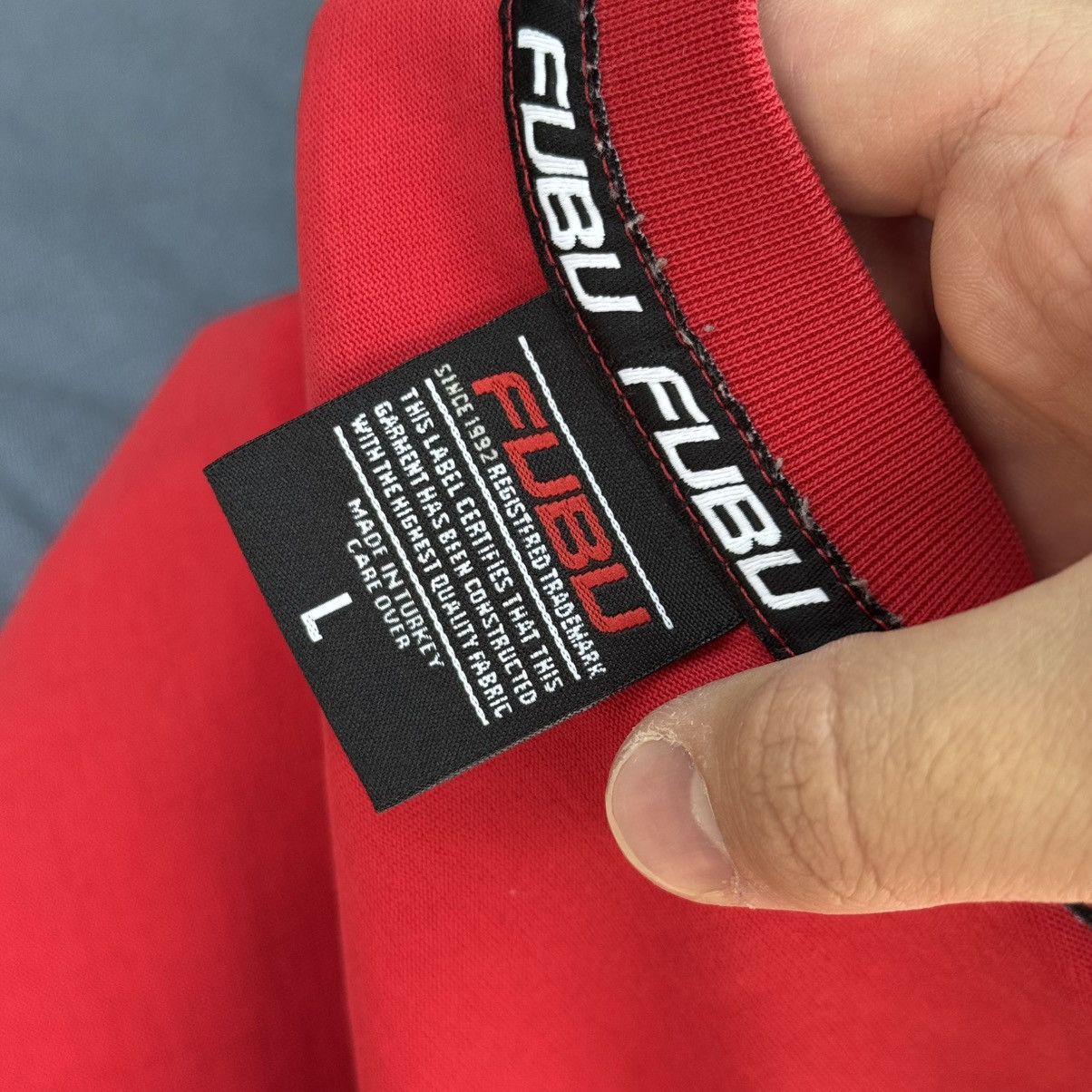 Fubu Affliction Type Fubu 05 Red Big Logo Tee Rap Jnco Rap y2k Size US L / EU 52-54 / 3 - 9 Thumbnail