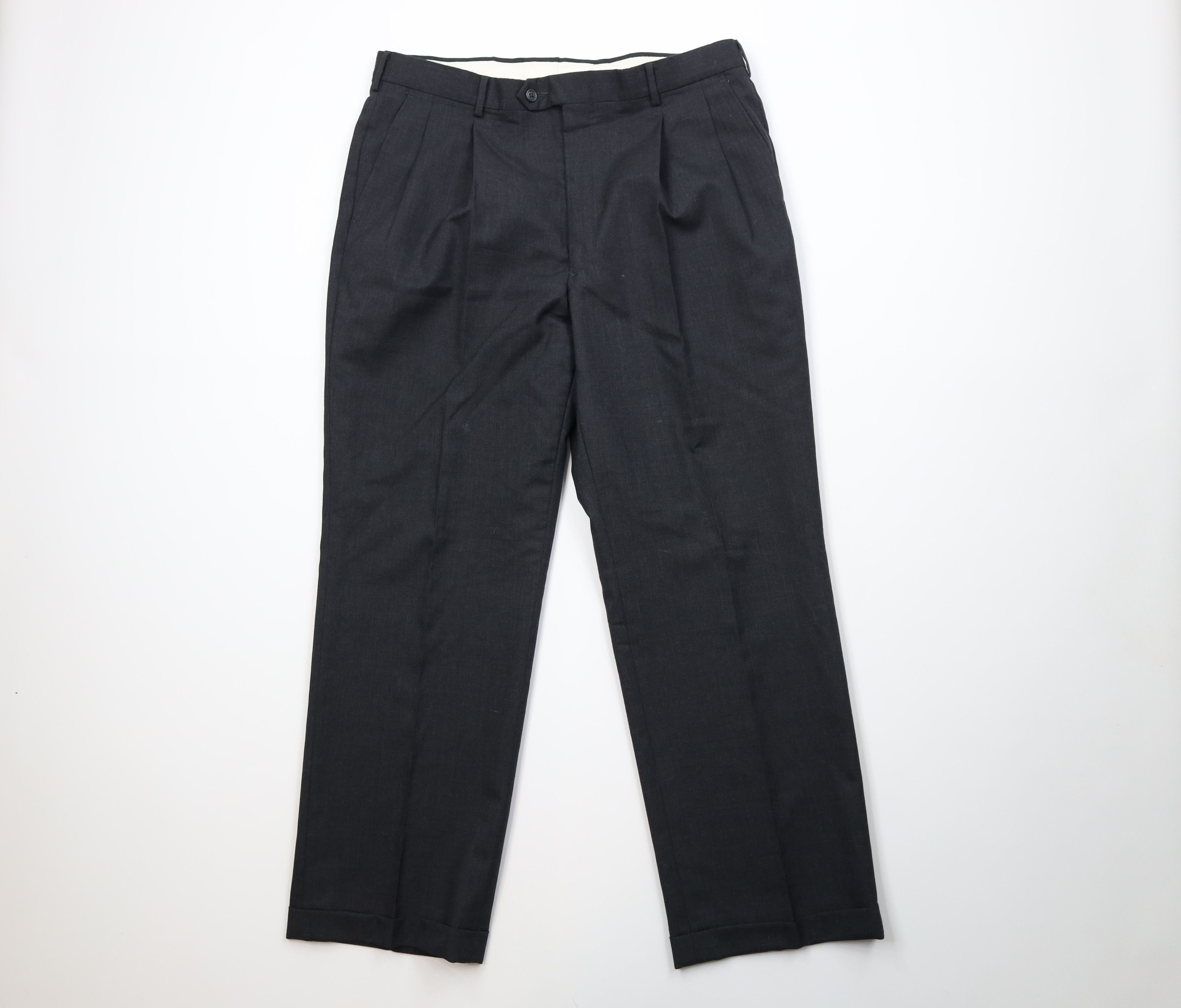 Vintage 90s Streetwear Wide Leg Chino Pants Charcoal Gray