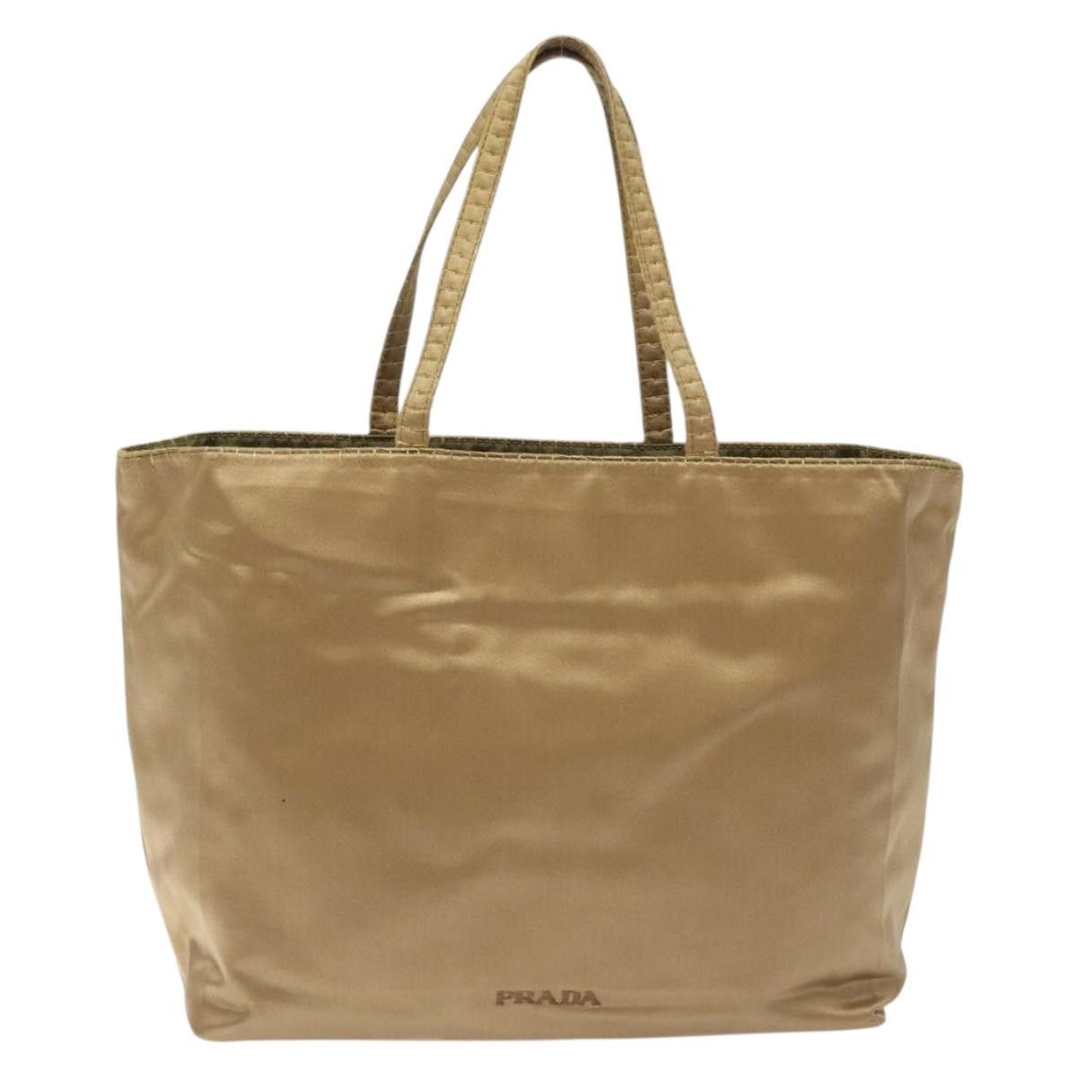 Prada PRADA Hand Bag Satin Beige Gold Size ONE SIZE - 3 Thumbnail