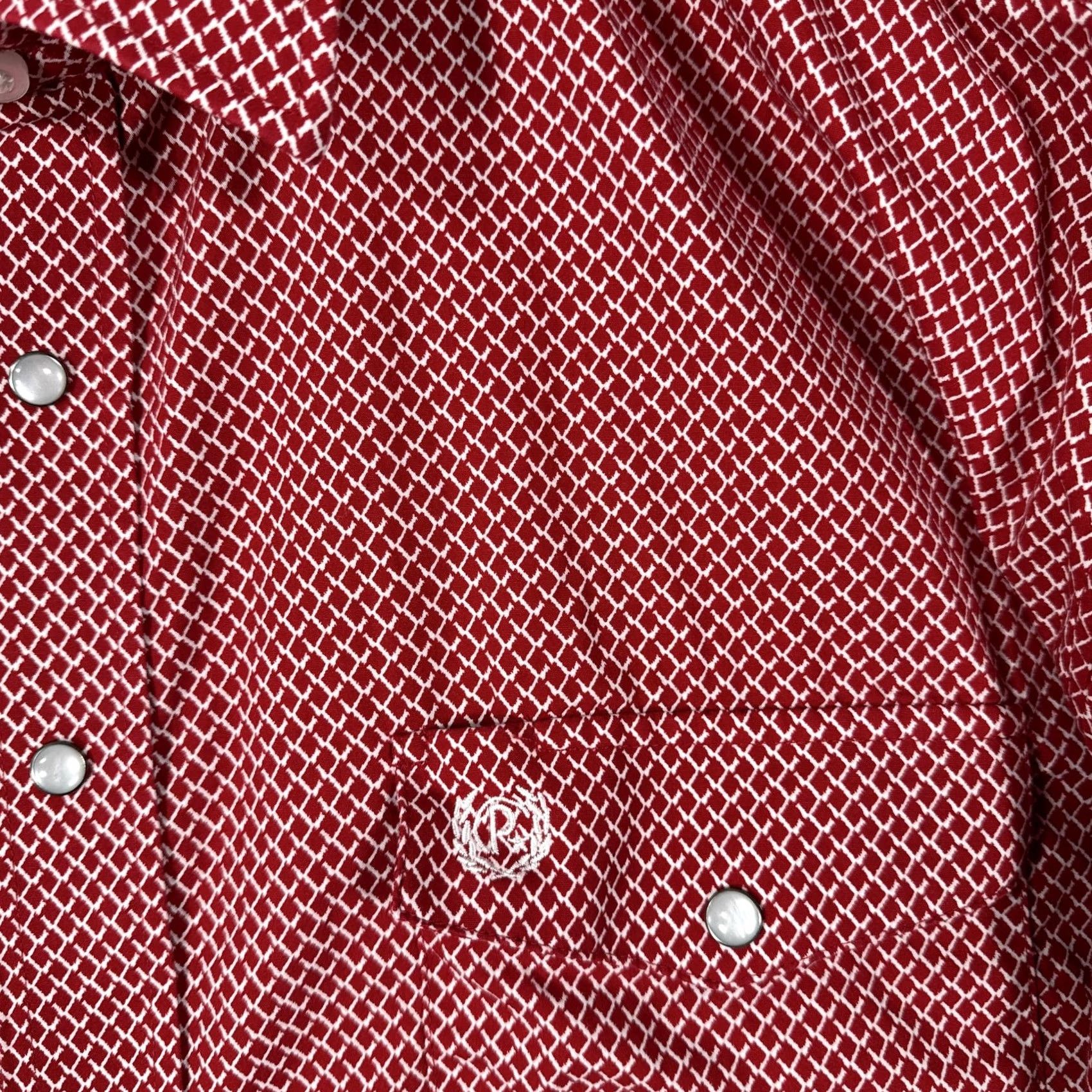 Vintage Panhandle Slim Western Pearl Snap Shirt Mens 2XLT Red Geometric Cowboy Size US XXL / EU 58 / 5 - 7 Thumbnail
