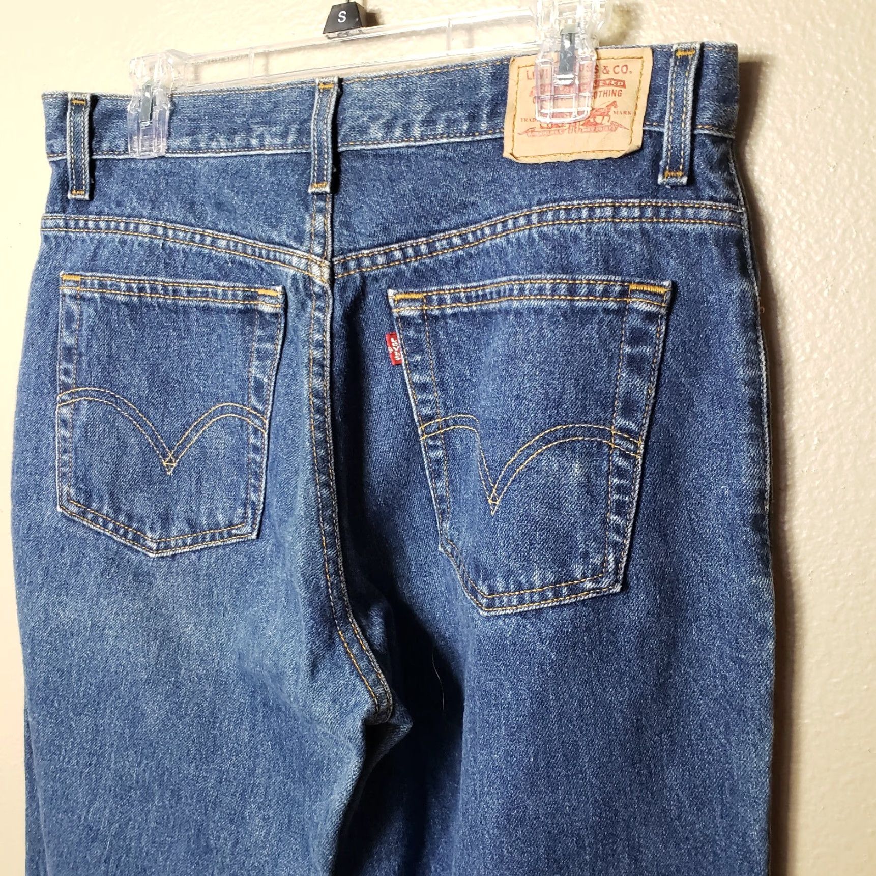 Levi's Levi's 550 Relaxed Tapered Leg High Rise Dark Wash Mom Jeans-Size 14 Women Regular Denim 5-Pocket Style Classic Size 36" / US 14 / IT 50 - 6 Thumbnail