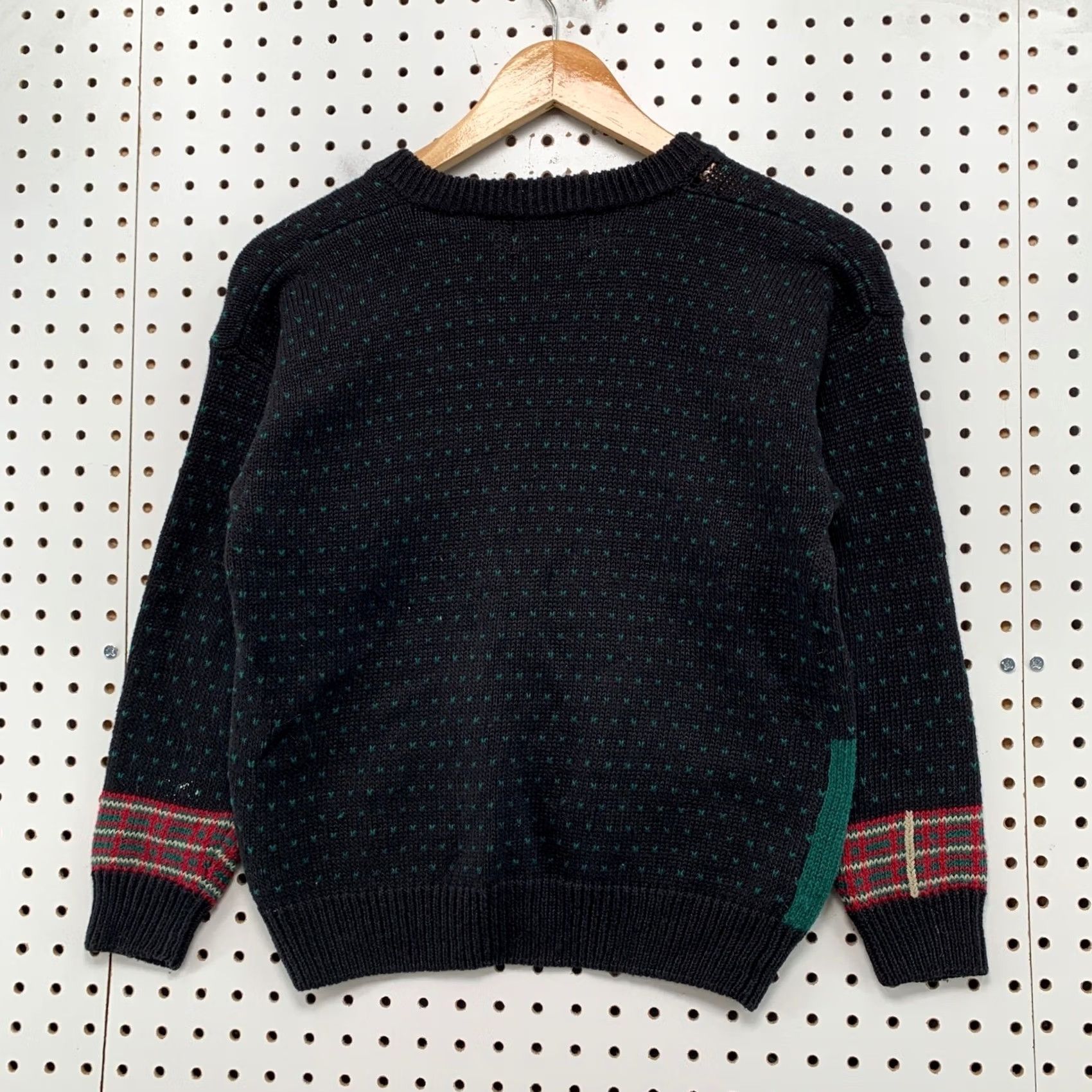 Vintage VINTAGE Northern Isles Dog Sweater Hand Embroidered V-Neck Womens 10 Black Plaid Knit Pullover | Animal Holiday Casual Womens Pullover Sweater 10 Size L / US 10 / IT 46 - 3 Thumbnail