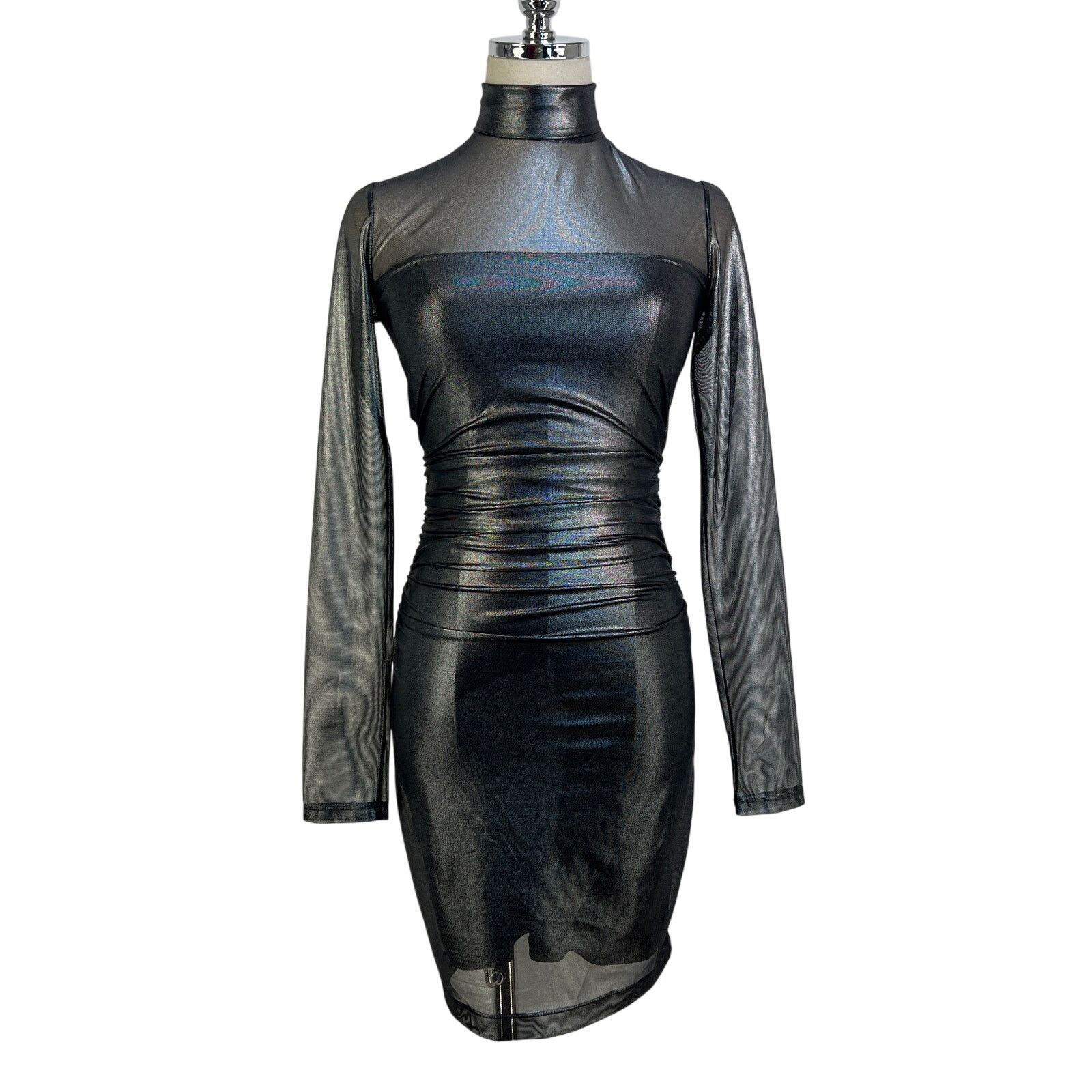 Amanda Uprichard Amanda Uprichard Dominique Dress Black Silver Mesh Size S / US 4 / IT 40 - 1 Thumbnail