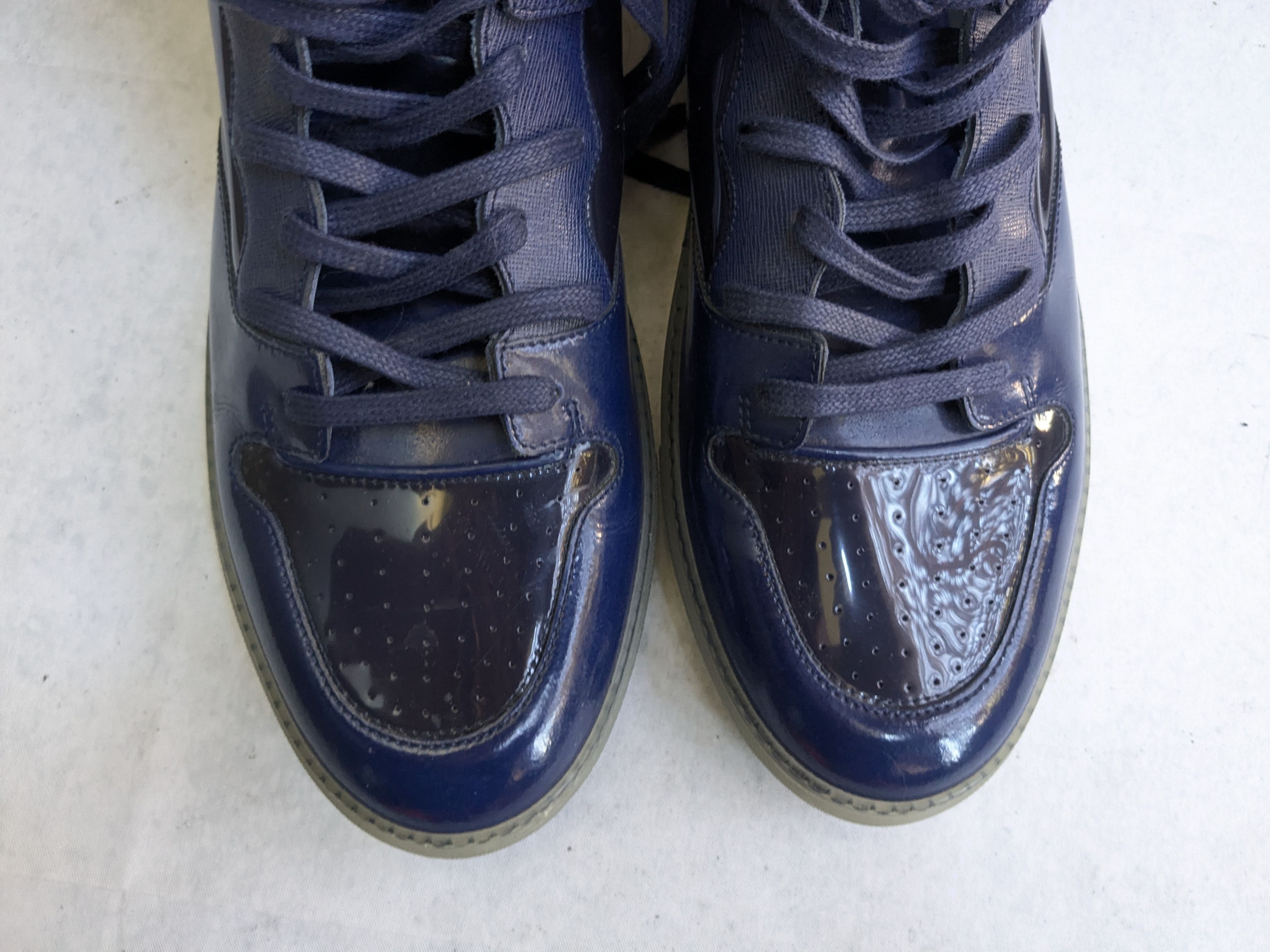Balenciaga Balenciaga Arena Navy Blue 14 47 Leather High Tops Sneakers Size US 14 / EU 47 - 3 Thumbnail
