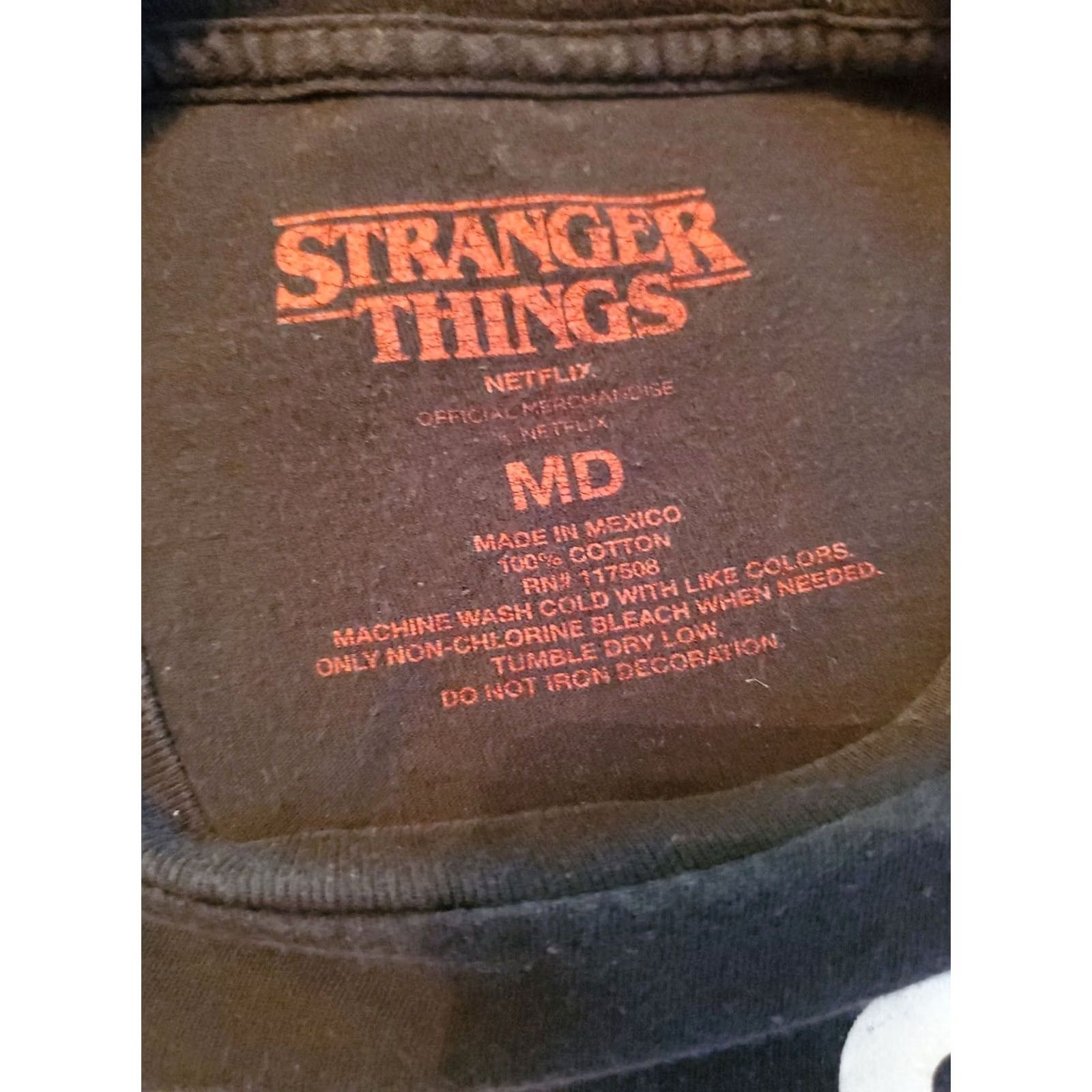 Vintage Netflix Stranger Things Shirt Mens M Black Short Sleeve Crew Neck Logo Graphic T-Shirt All Seasons 100% Cotton Knit Men’s Top Size US M / EU 48-50 / 2 - 2 Thumbnail