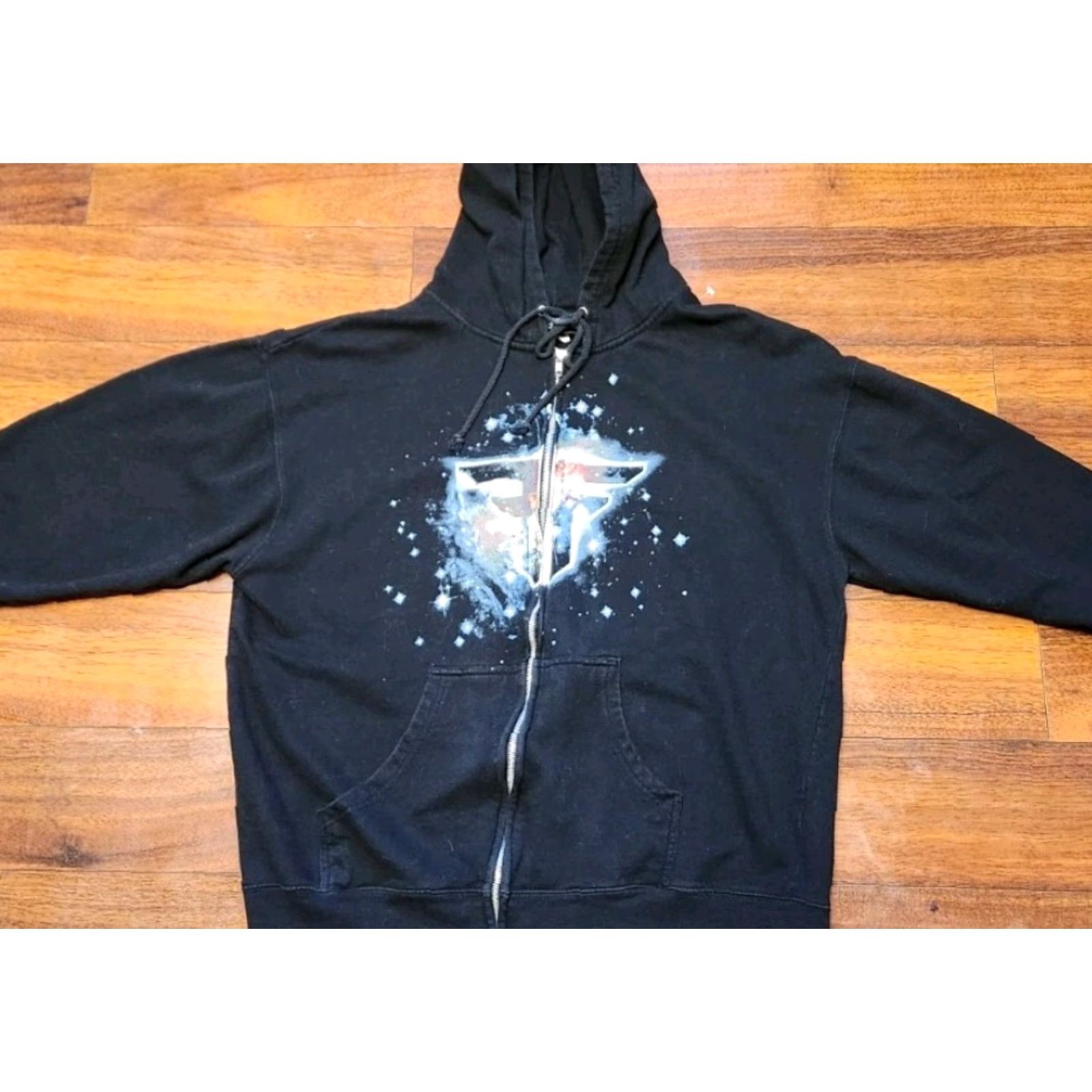 Logo 7 FALLEN Hoodie Adult XL Unisex Full Zip USA MADE VINTAGE Skater Sweatshirt Logo Black 90s Retro Graphic Print Hooded Pockets Zipper Mens Womens Size US XL / EU 56 / 4 - 3 Thumbnail
