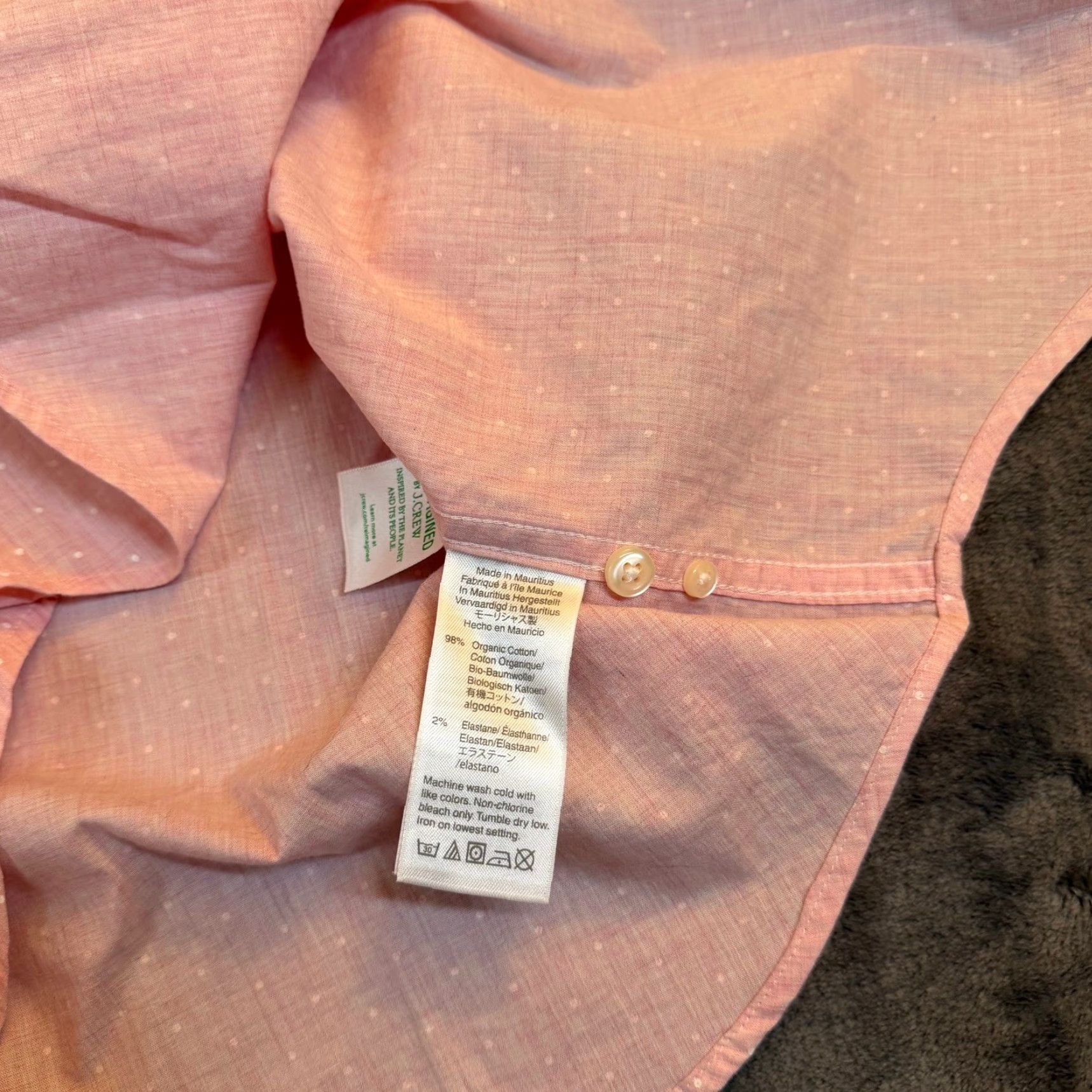 J.Crew J.Crew Slim Shirt Pink Polka Dot Organic Cotton Stretch Mens M Regular Button-Up Collared Long Sleeve Pocket Vintage No Size US M / EU 48-50 / 2 - 5 Thumbnail