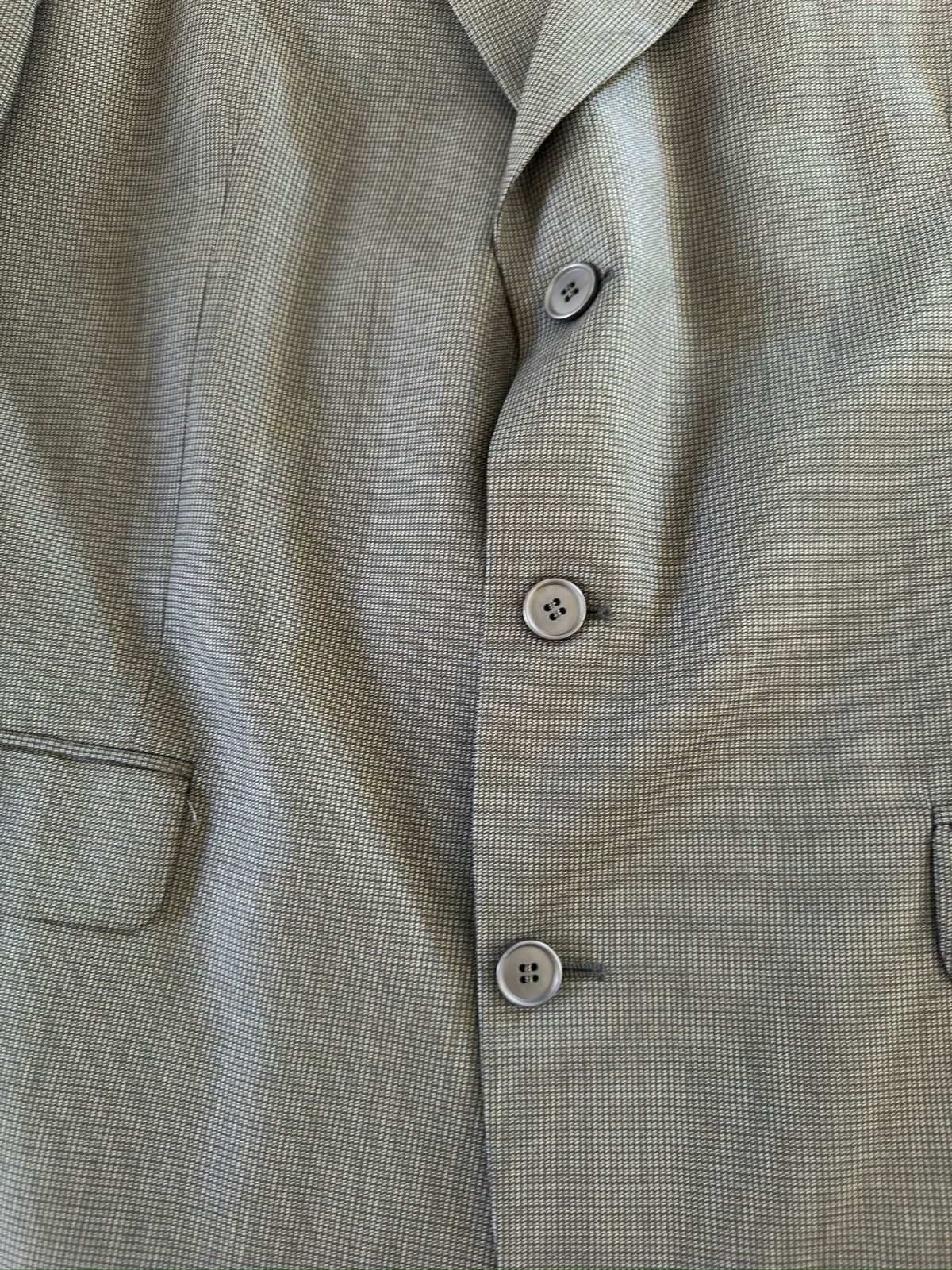 Vintage × Yves Saint Laurent Yves Saint Laurent YSL Vintage Nailhead Jacket in Gray 48R Size 48R - 6 Thumbnail