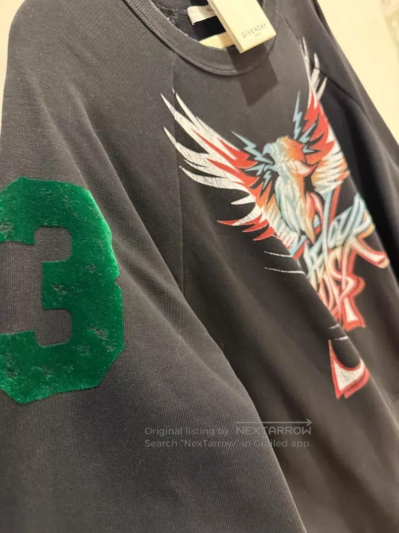 Givenchy Givenchy Charcoal-black distressed cracked print crewneck Size US XL / EU 56 / 4 - 2 Thumbnail