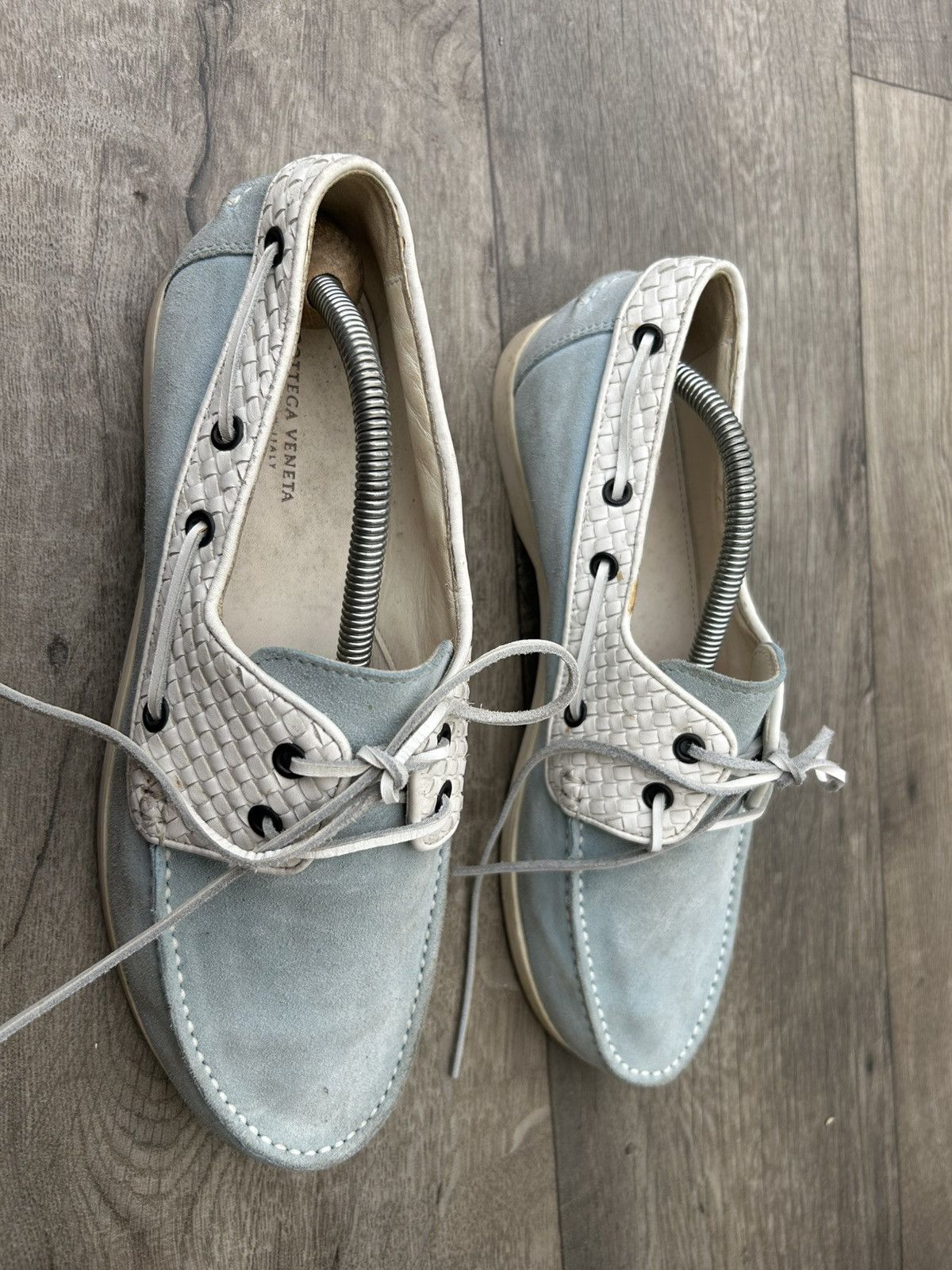 Bottega Veneta Bottega Veneta Intrecciato Trimmed Boat Shoes. Size US 8 / EU 41 - 2 Thumbnail