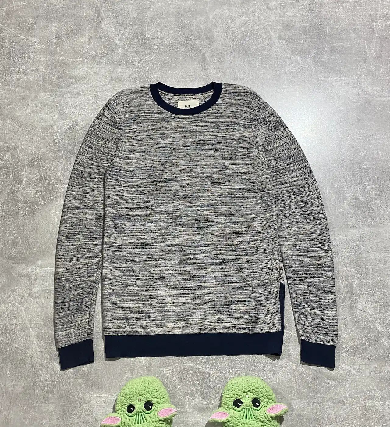 Pre-owned Folk Knit Sweatshirt In Gray Blue