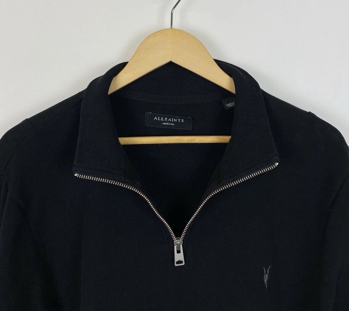 Allsaints Allsaints Raven Half Zip Funnel Neck Sweatshirt Top Logo Size US M / EU 48-50 / 2 - 8 Thumbnail