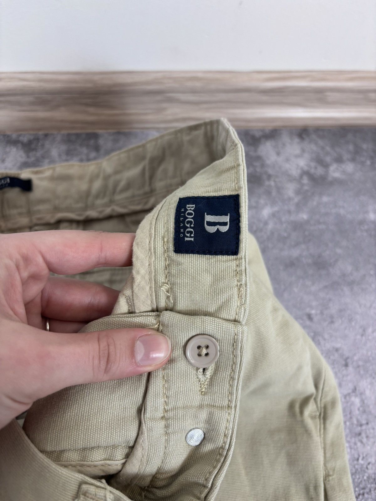 Boggi Boggi Milano Men’s Beige Chino Pants Trousers Cotton Blend Size US 32 / EU 48 - 9 Thumbnail