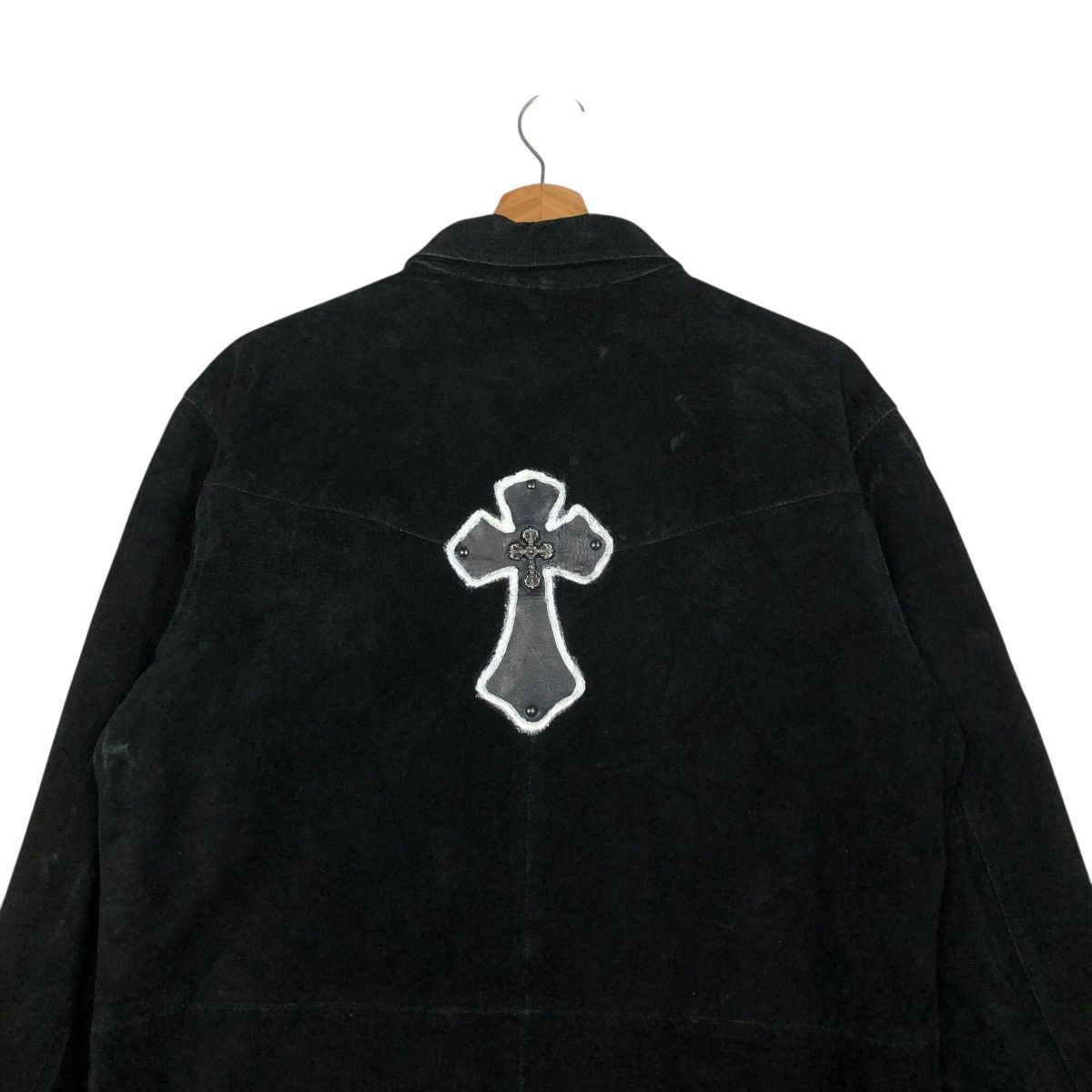 Japanese Brand 🔥RICH BLACK VINTAGE CHORE LEATHER JACKET CANTERBURY CROSS Size US M / EU 48-50 / 2 - 11 Thumbnail