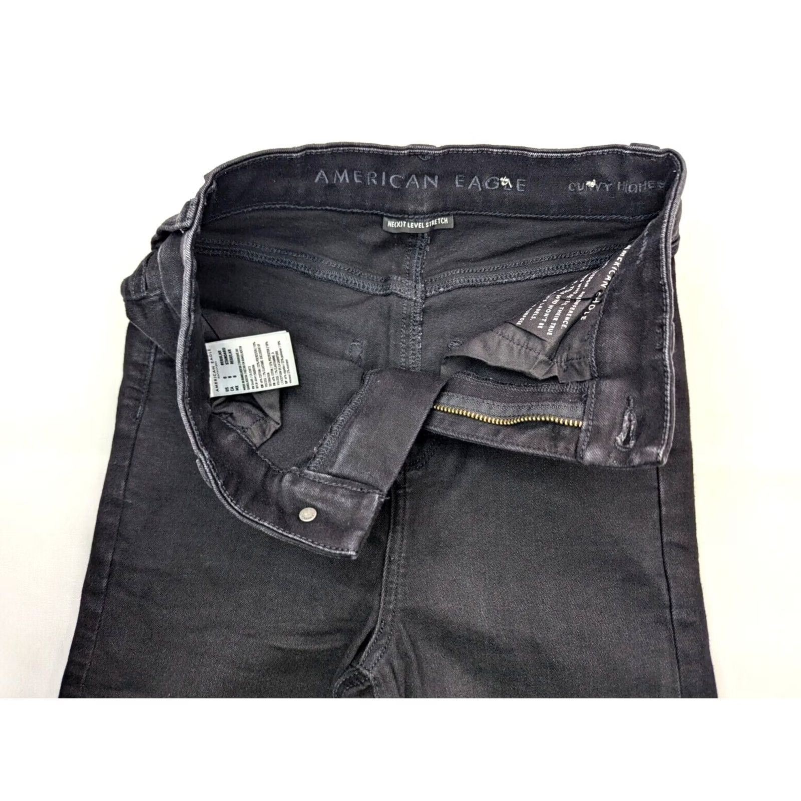 American Eagle Outfitters American Eagle Outfitters Jegging Black Denim 00 Reg Womens Stretch High Rise 29 Inseam 5-Pocket Denim Jeans Size 24" / US 00 / IT 34 - 6 Thumbnail