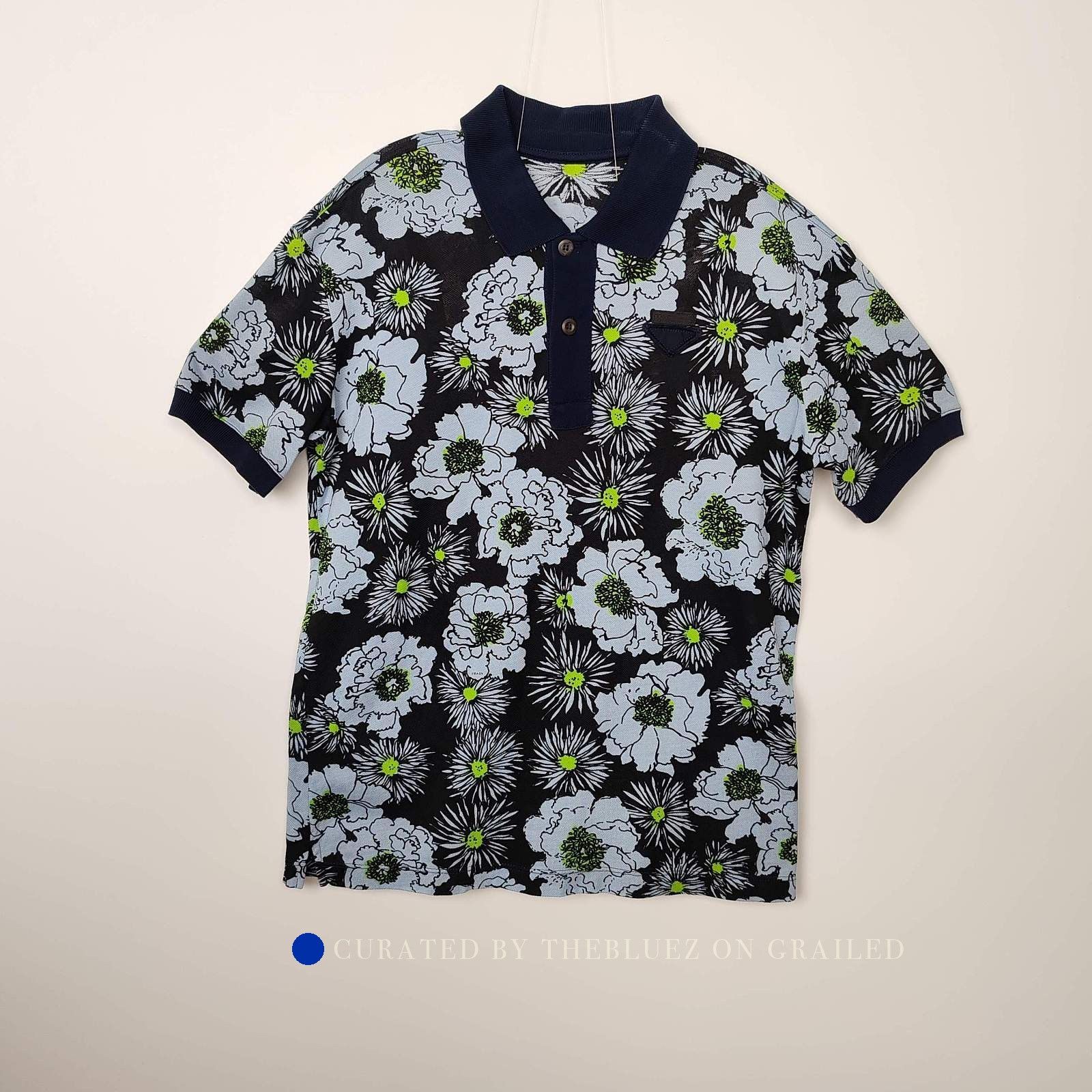 Prada Vibrant Floral Print Polo Shirt Size US M / EU 48-50 / 2 - 1 Thumbnail