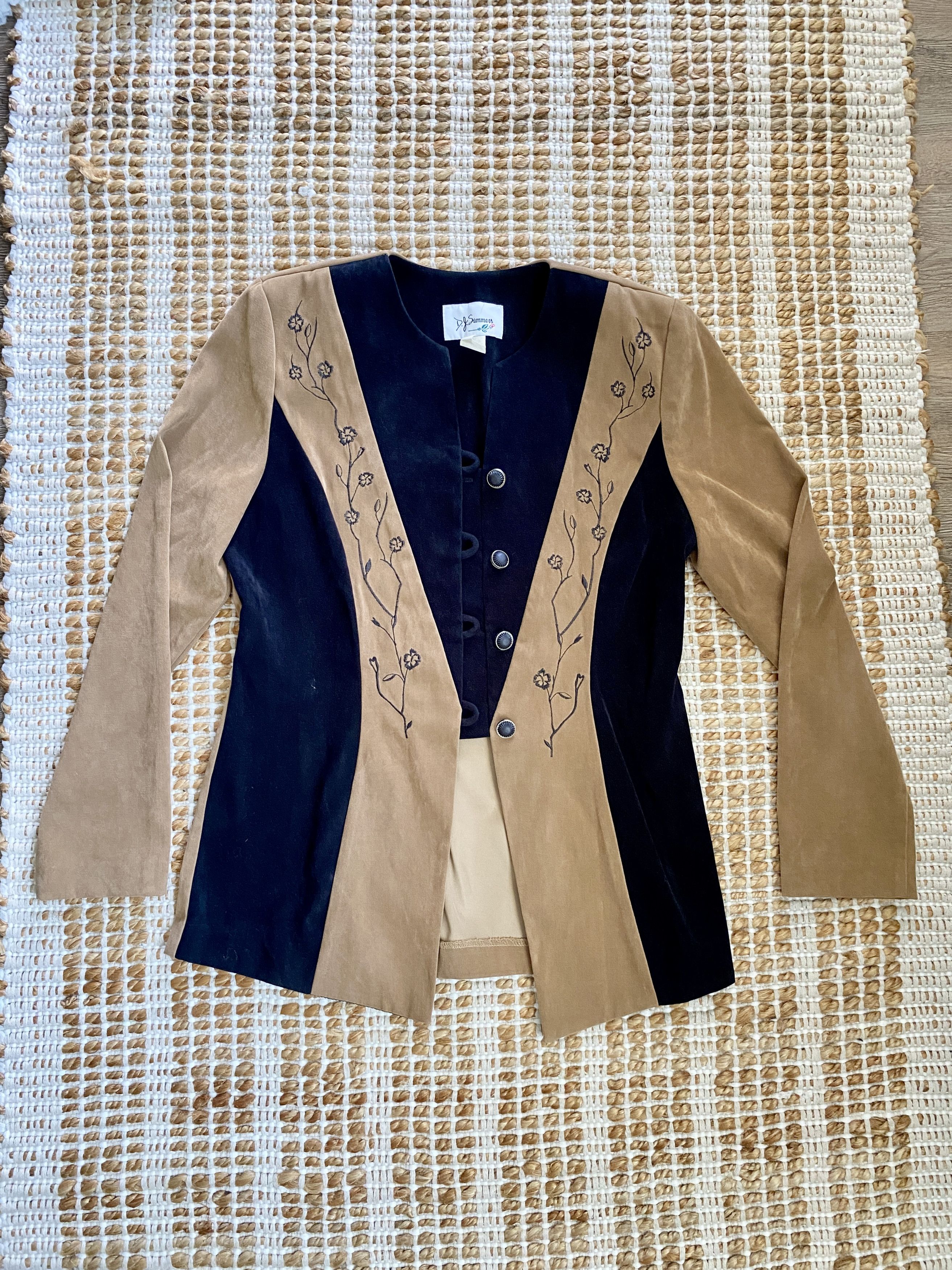 Vintage Vintage 80s D.J. Summers Faux Suede Long Blazer Size M / US 6-8 / IT 42-44 - 1 Thumbnail