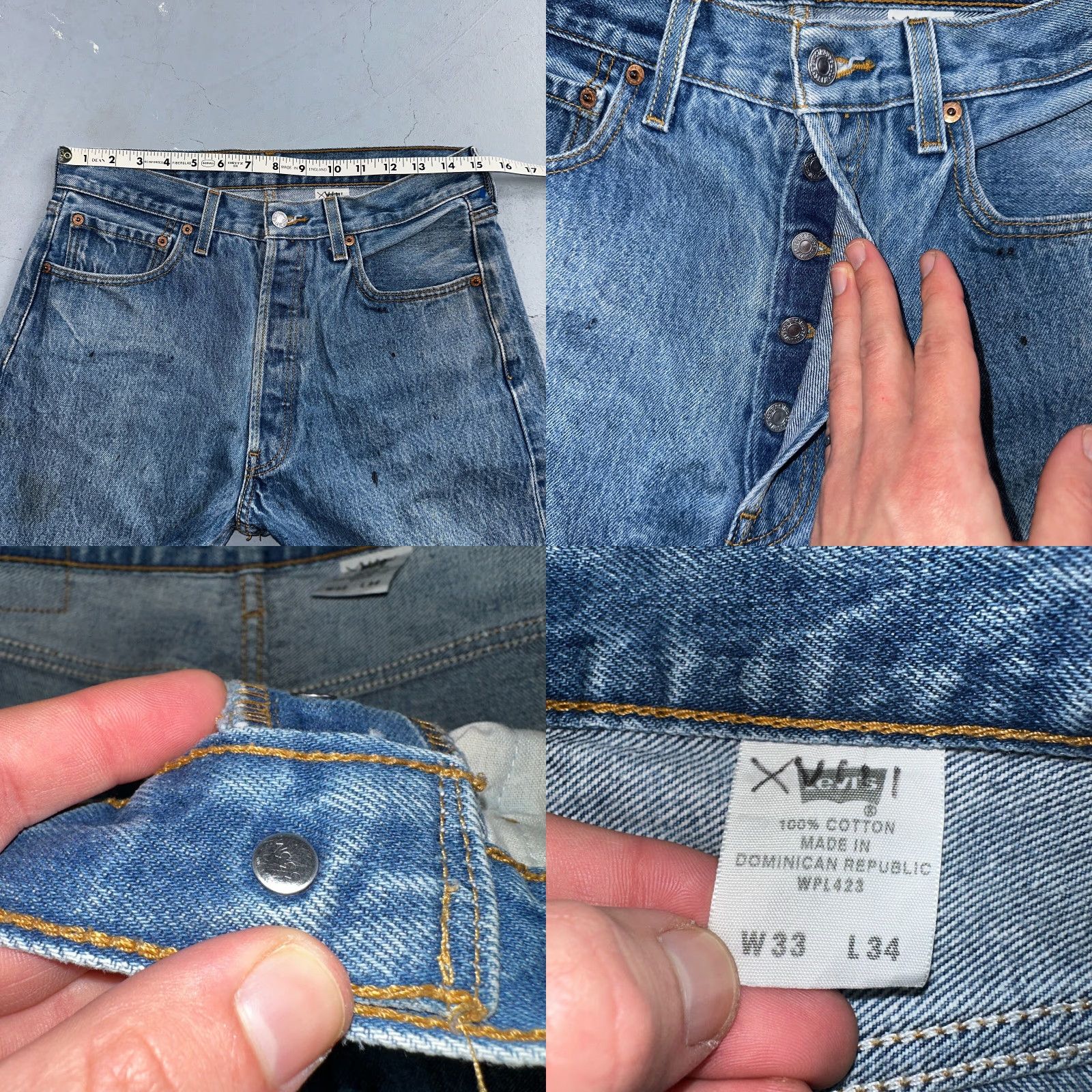 Levi's VINTAGE Levi's 501 90s Straight Leg Jeans Light Wash 33x34 Mens Size US 33 - 8 Thumbnail