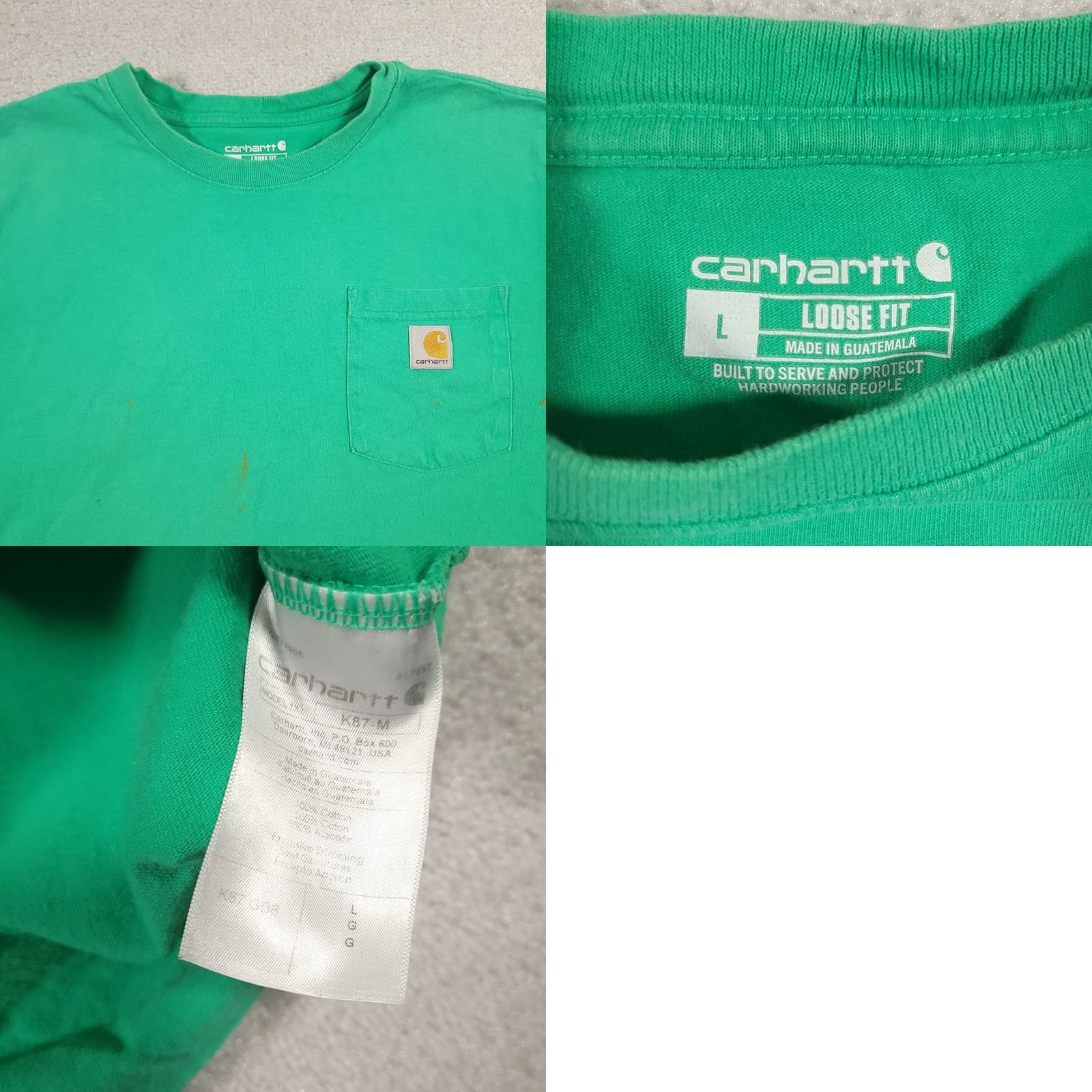 Carhartt Carhartt Shirt Mens Large Green Pocket Paint Distressed Short Sleeve Tee Size US L / EU 52-54 / 3 - 10 Thumbnail