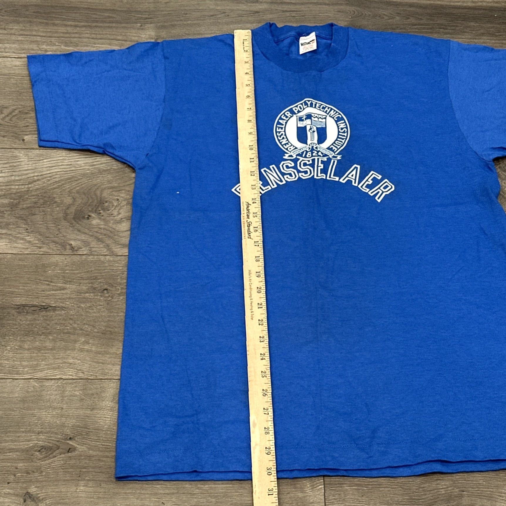 Vintage VINTAGE RPI Shirt Adult Large Blue Single Stitch 80s College Logo Men Size US L / EU 52-54 / 3 - 2 Thumbnail