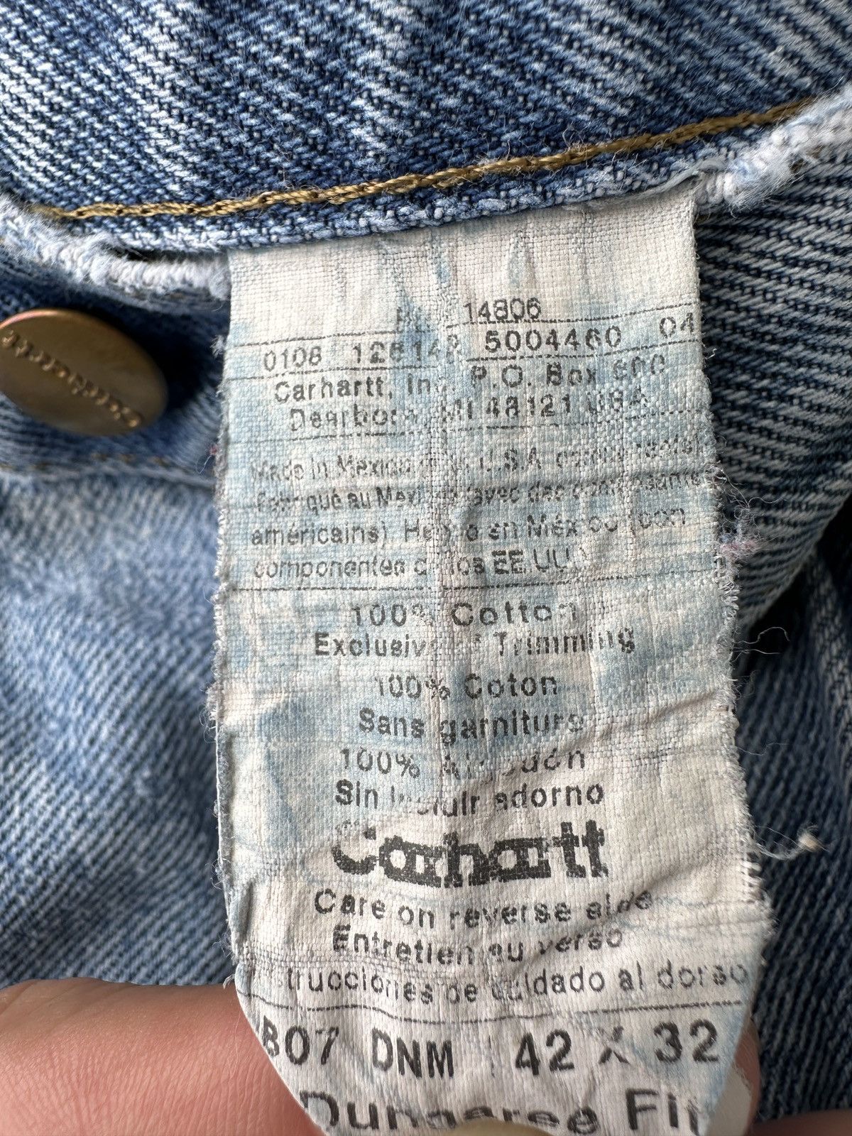 Carhartt Trashed Stonewash Doubleknee Dungaree Carpenter work pant Size US 42 / EU 58 - 11 Thumbnail