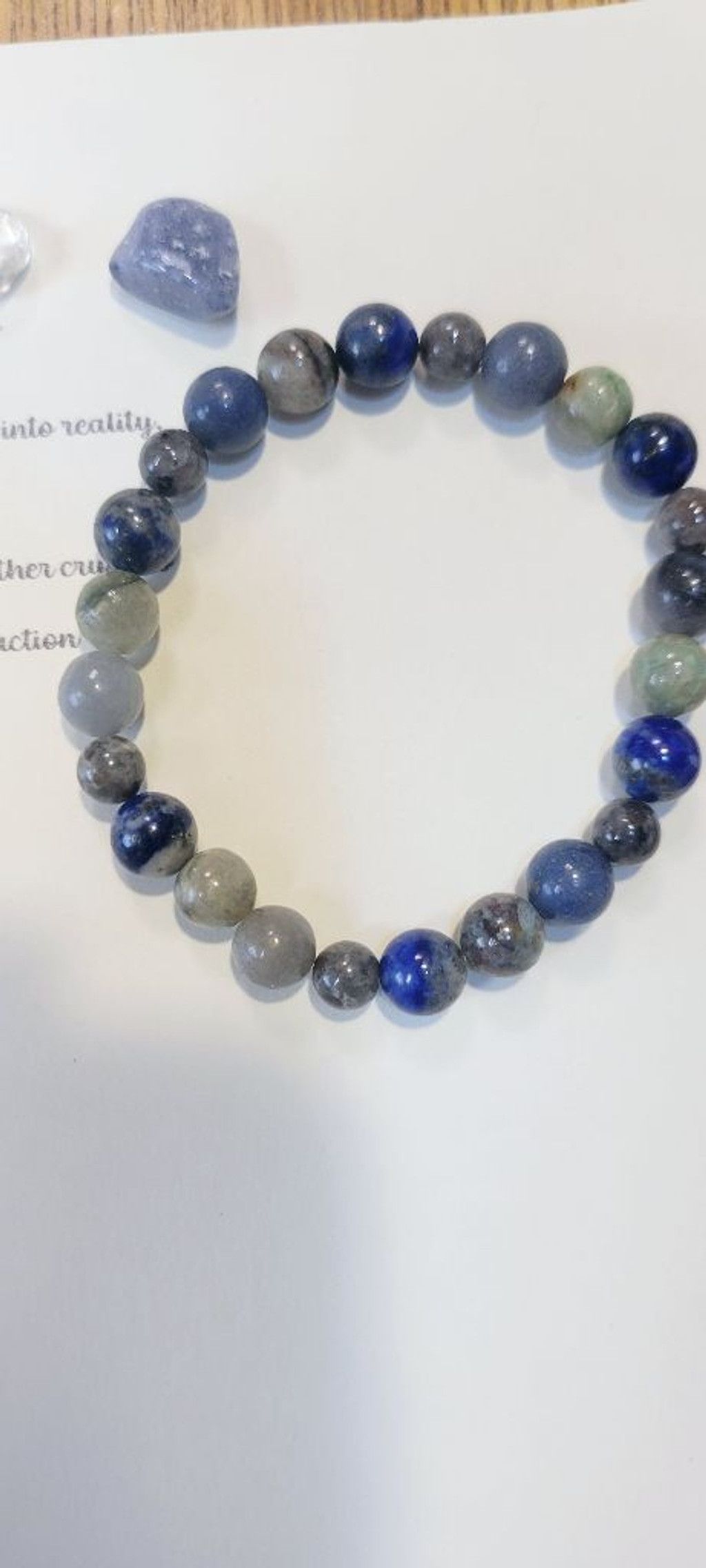 Handmade Intent Beaded Bracelet With Tumbled Crystals & Card Size ONE SIZE - 2 Thumbnail