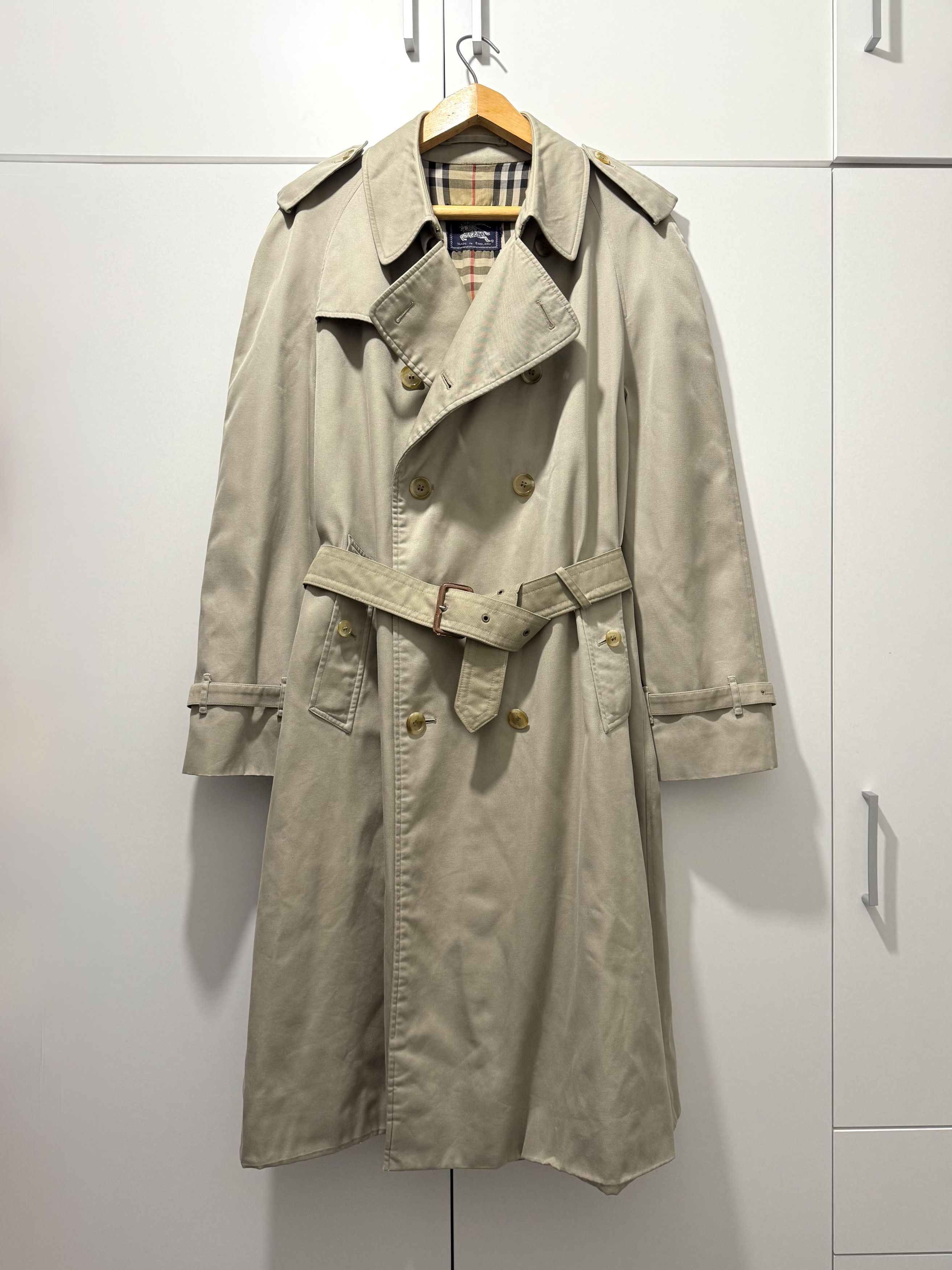 Burberry Men's Vintage Burberry Nova Check Trench Coat Jacket Size US XL / EU 56 / 4 - 1 Thumbnail