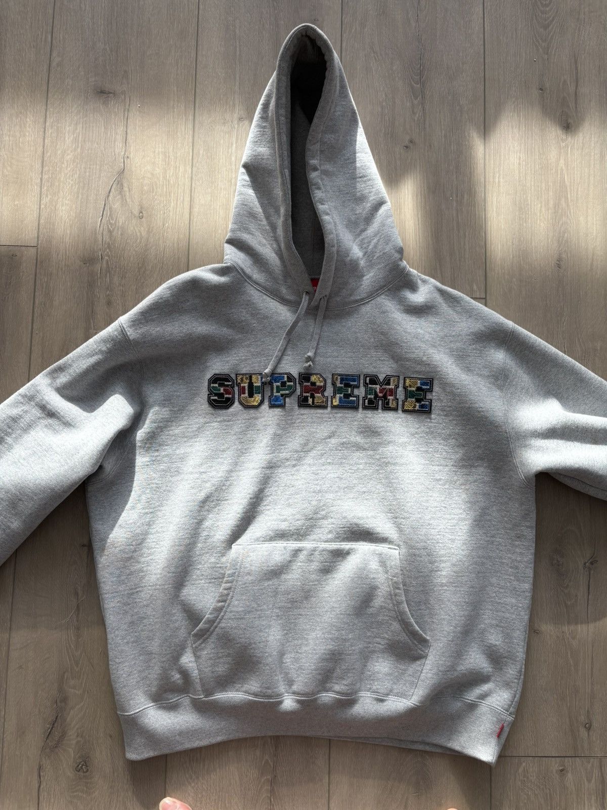 Supreme Gray Supreme Hoodie Multicolor Logo Size US L / EU 52-54 / 3 - 1 Thumbnail