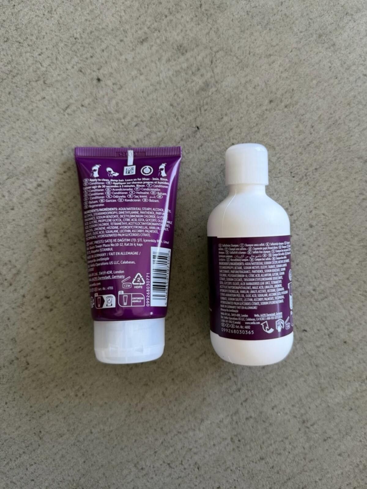 Wallace & Barnes Wella / Shampoo + Conditioner Set / Minis Size ONE SIZE - 4 Thumbnail