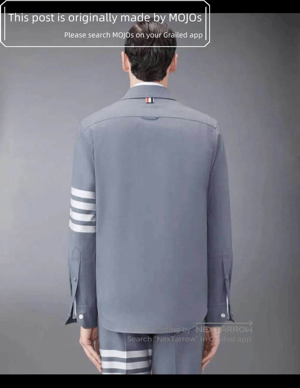 Thom Browne Sz 2 Thom Browne Four Stripe Gray Shirt Jacket. Size US M / EU 48-50 / 2 - 7 Thumbnail