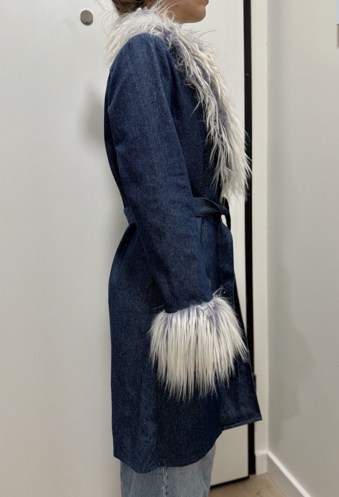 Dolls Kill Dolls Kill x Bratz Denim y2k Coat Faux Fur Trim Blue Size M Size M / US 6-8 / IT 42-44 - 4 Thumbnail