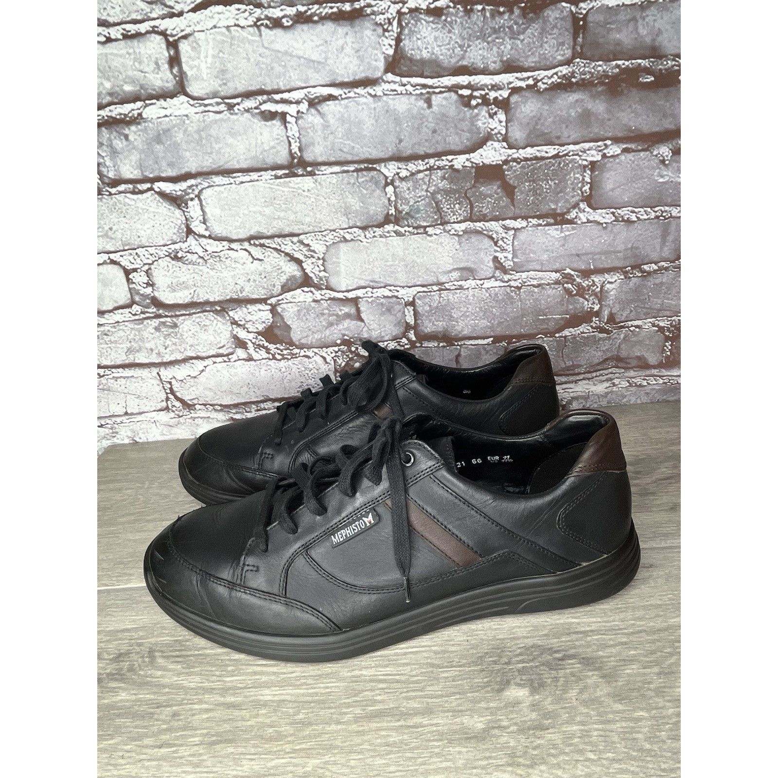 Mephisto MEPHISTO Frank GoWing Black Leather Lace Up Sneakers Shoes M Size US 11.5 / EU 44-45 - 20 Thumbnail
